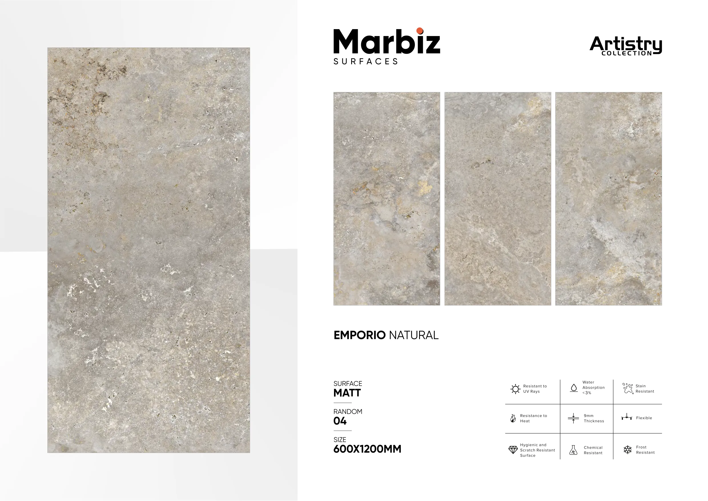 Artistry 600x1200mm Matt - Design 70 - 600x1200mm Matt