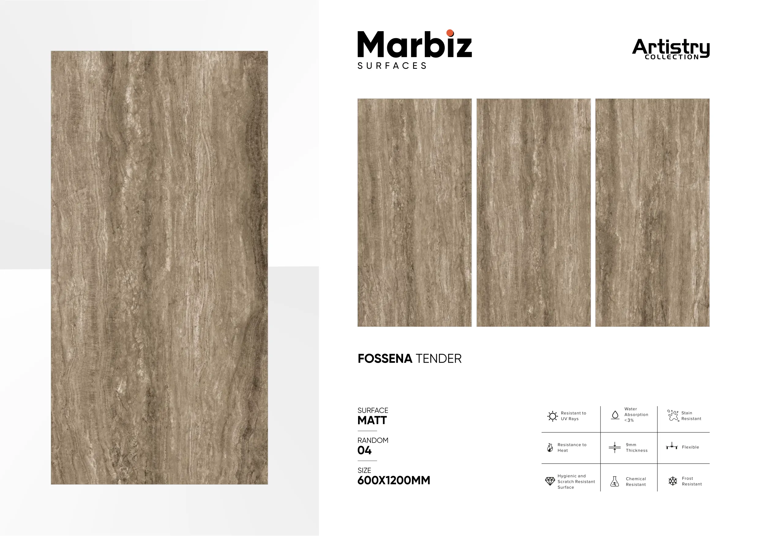 Artistry 600x1200mm Matt - Design 75 - 600x1200mm Matt