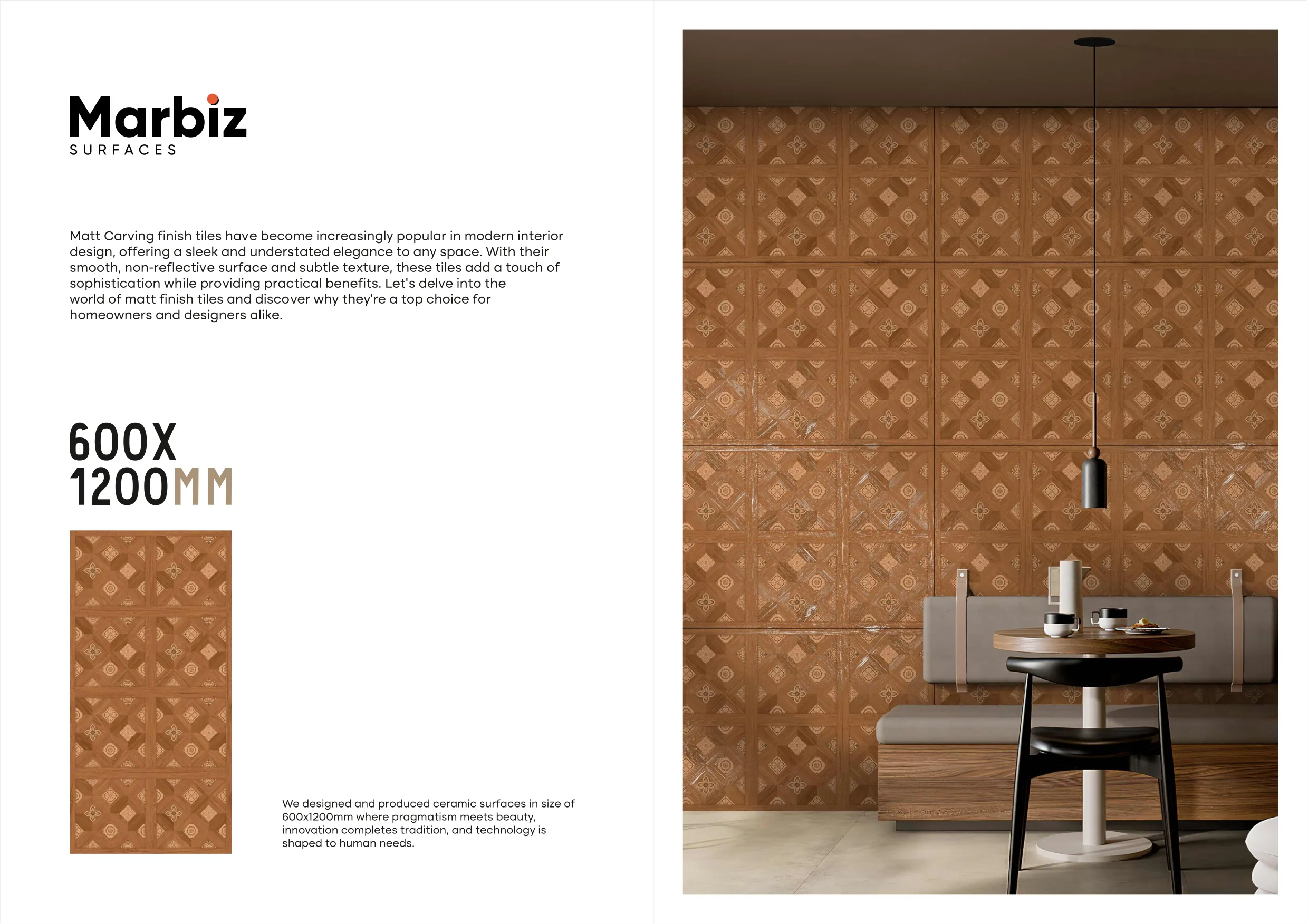 Blossam 600x1200mm Wood Carving - Design 3 - 600x1200mm Carving