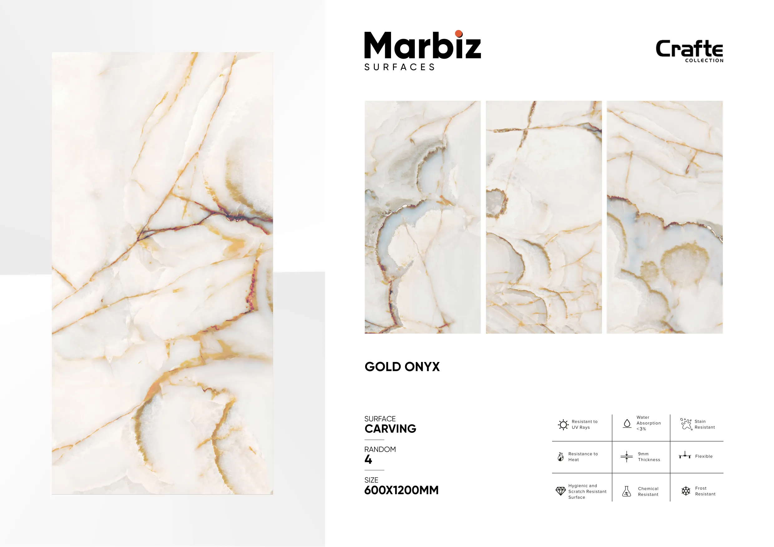Crafte 600x1200mm White Carving - Design 52 - 600x1200mm Carving