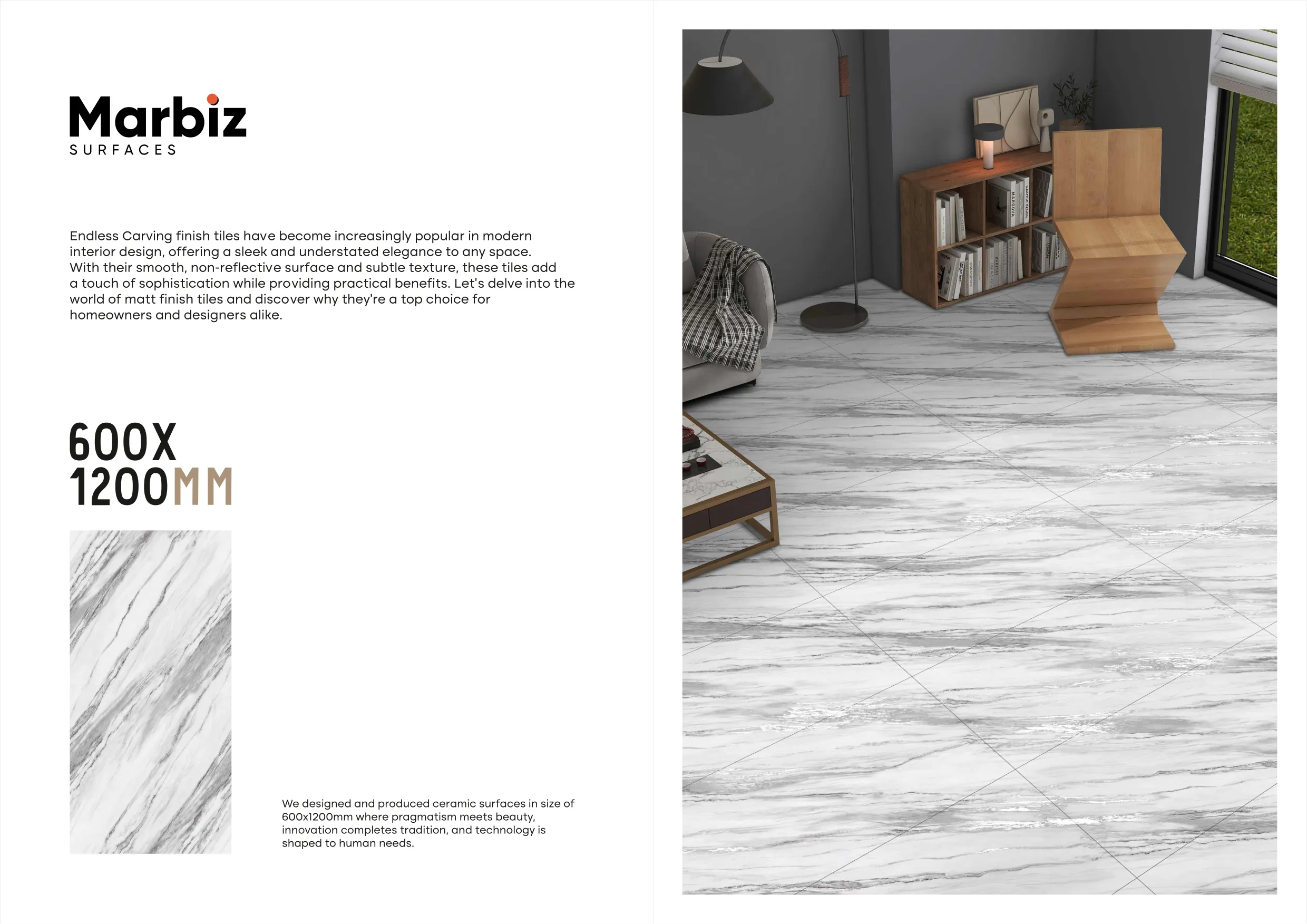 Crafte 600x1200mm White Endless - Design 3 - 600x1200mm Endless