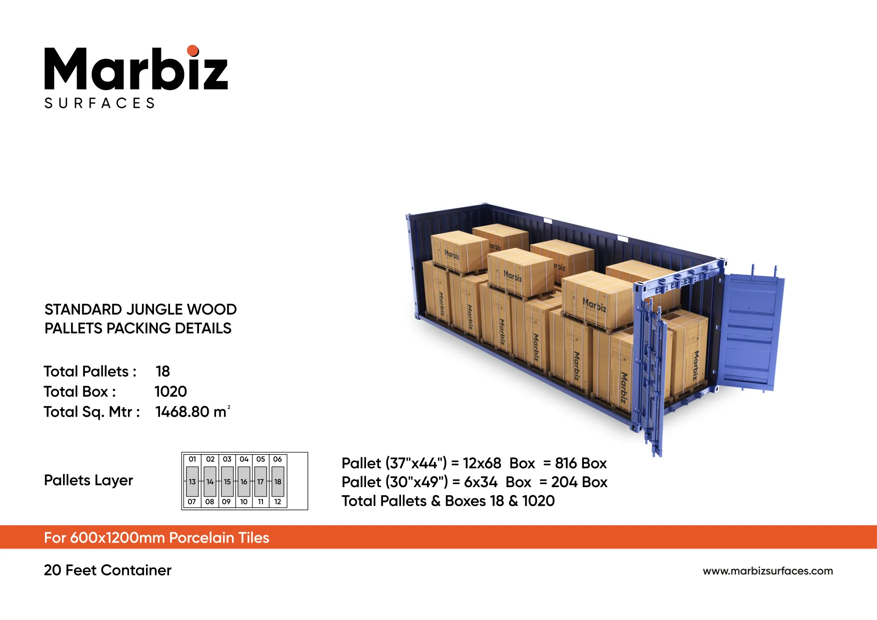 Pallets packing Details - Design 7 - 600x1200mm Glossy