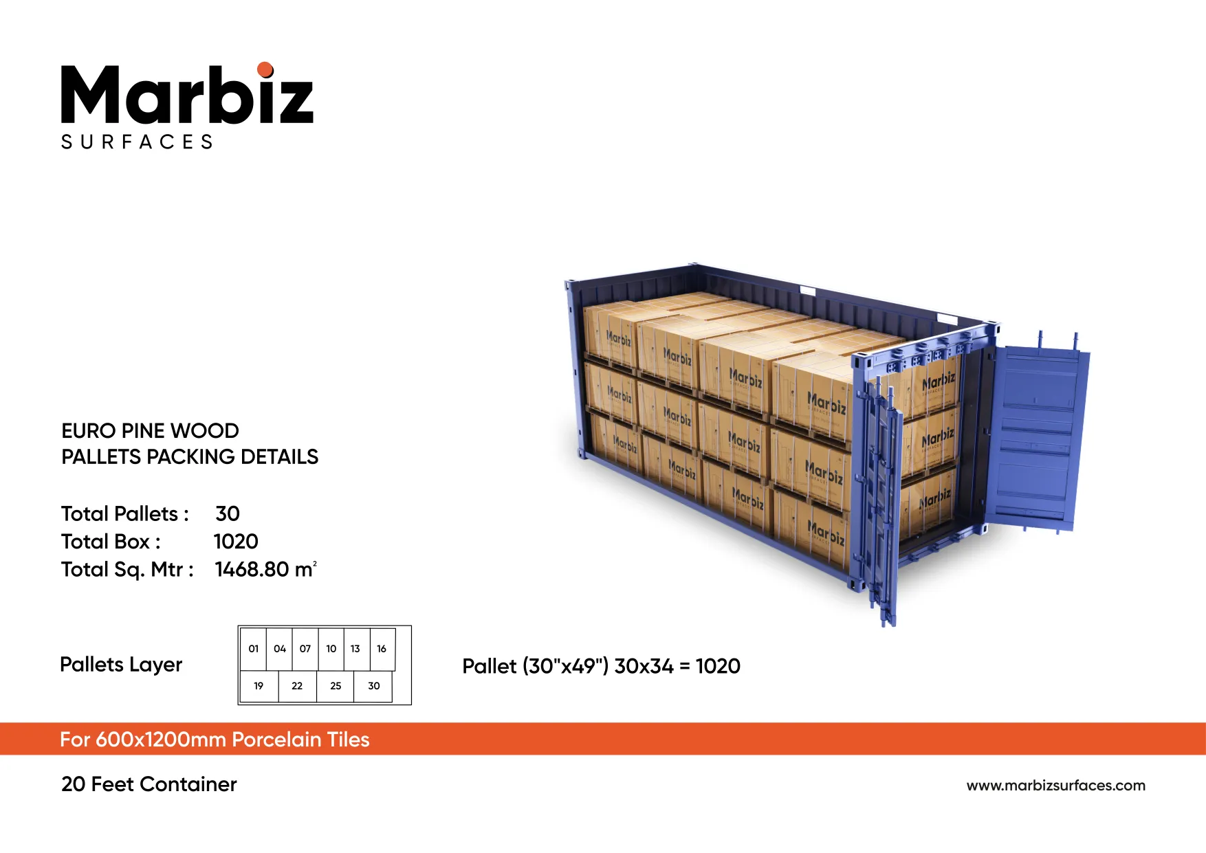 Pallets packing Details - Design 11 - 600x1200mm Glossy