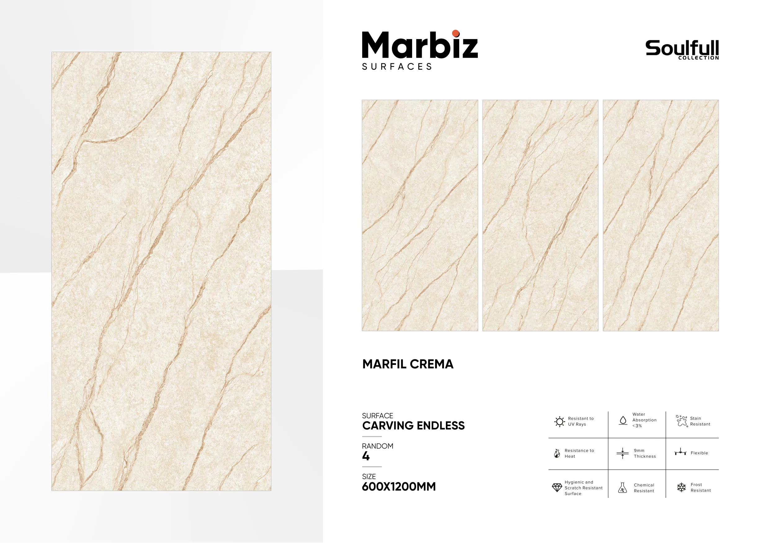 Soulfull 600x1200mm Carving Endless - Design 102 - 600x1200mm Carving