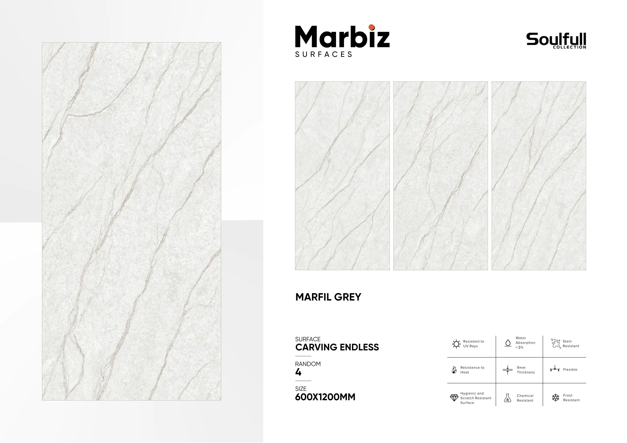 Soulfull 600x1200mm Carving Endless - Design 104 - 600x1200mm Carving
