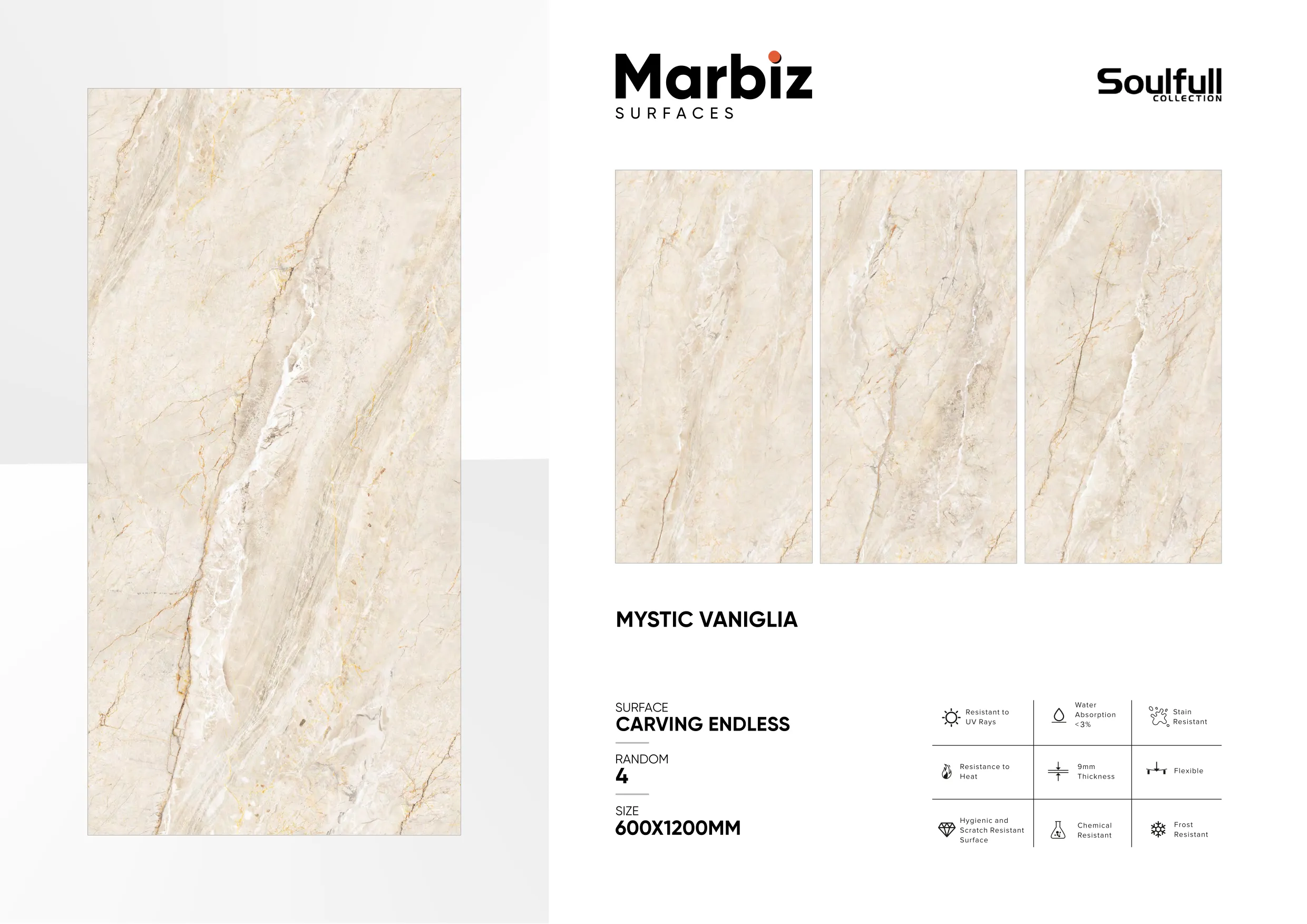 Soulfull 600x1200mm Carving Endless - Design 122 - 600x1200mm Carving