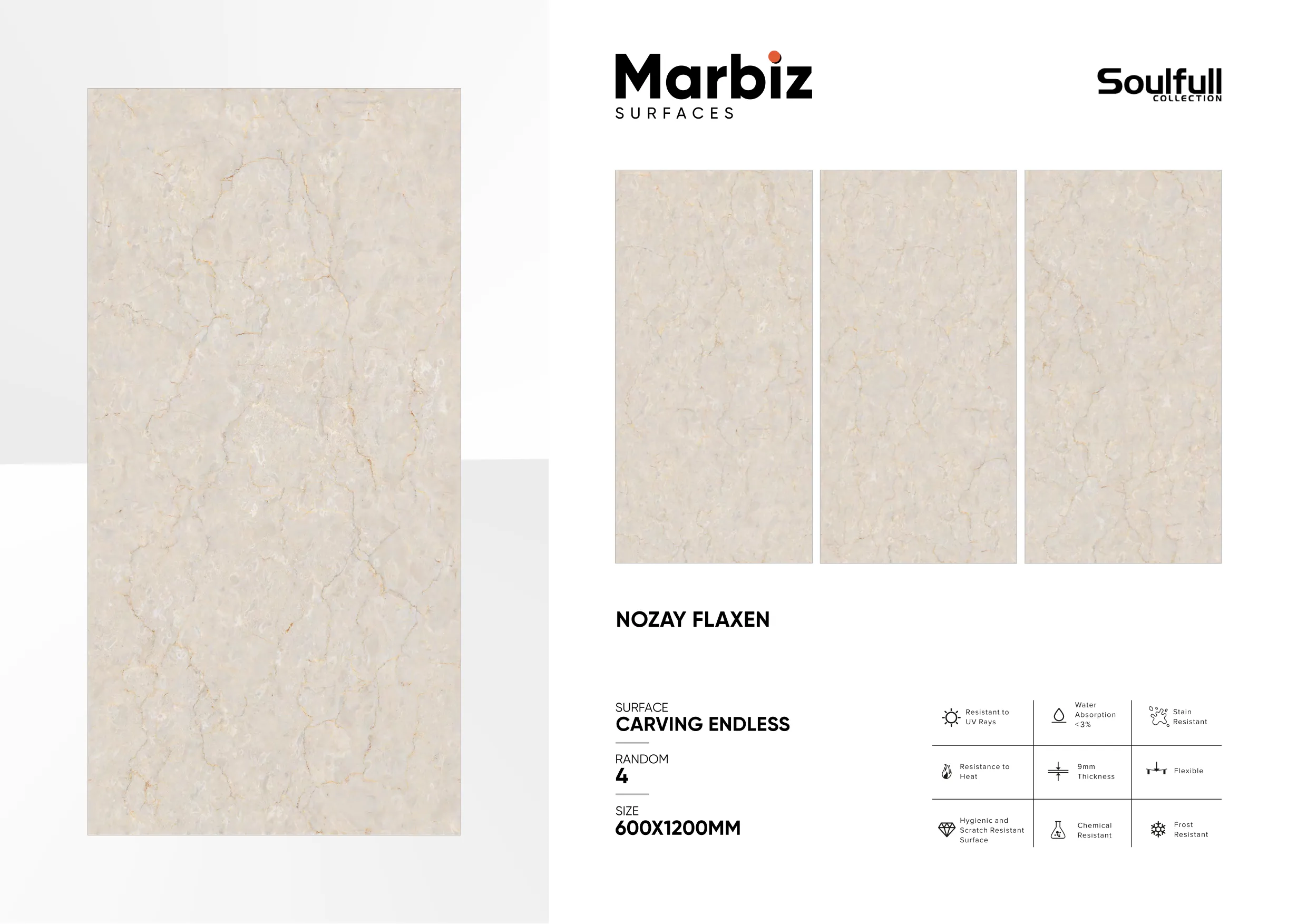 Soulfull 600x1200mm Carving Endless - Design 124 - 600x1200mm Carving