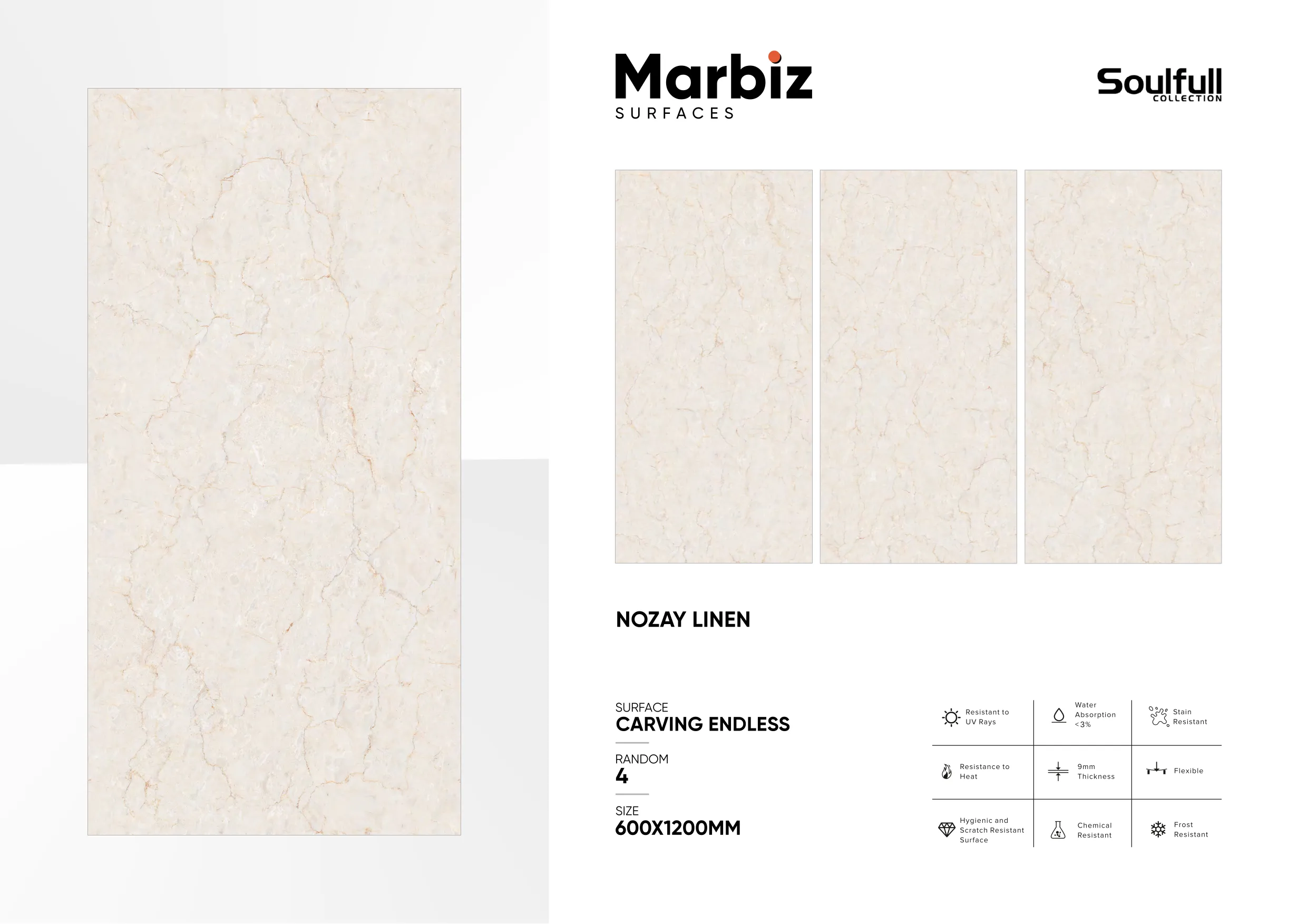 Soulfull 600x1200mm Carving Endless - Design 126 - 600x1200mm Carving