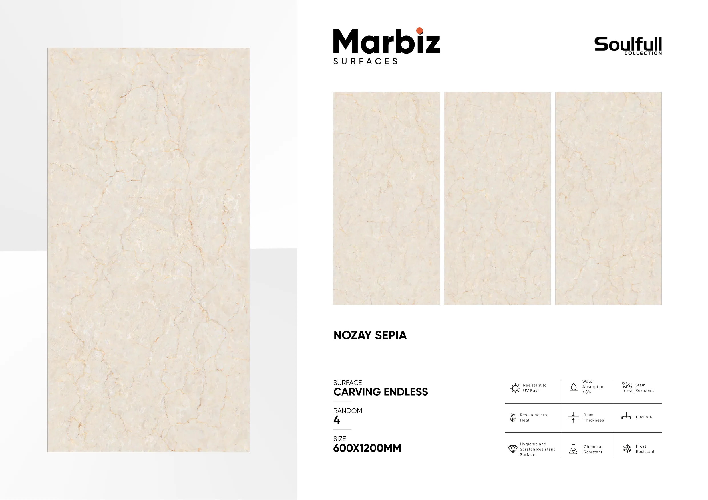 Soulfull 600x1200mm Carving Endless - Design 128 - 600x1200mm Carving