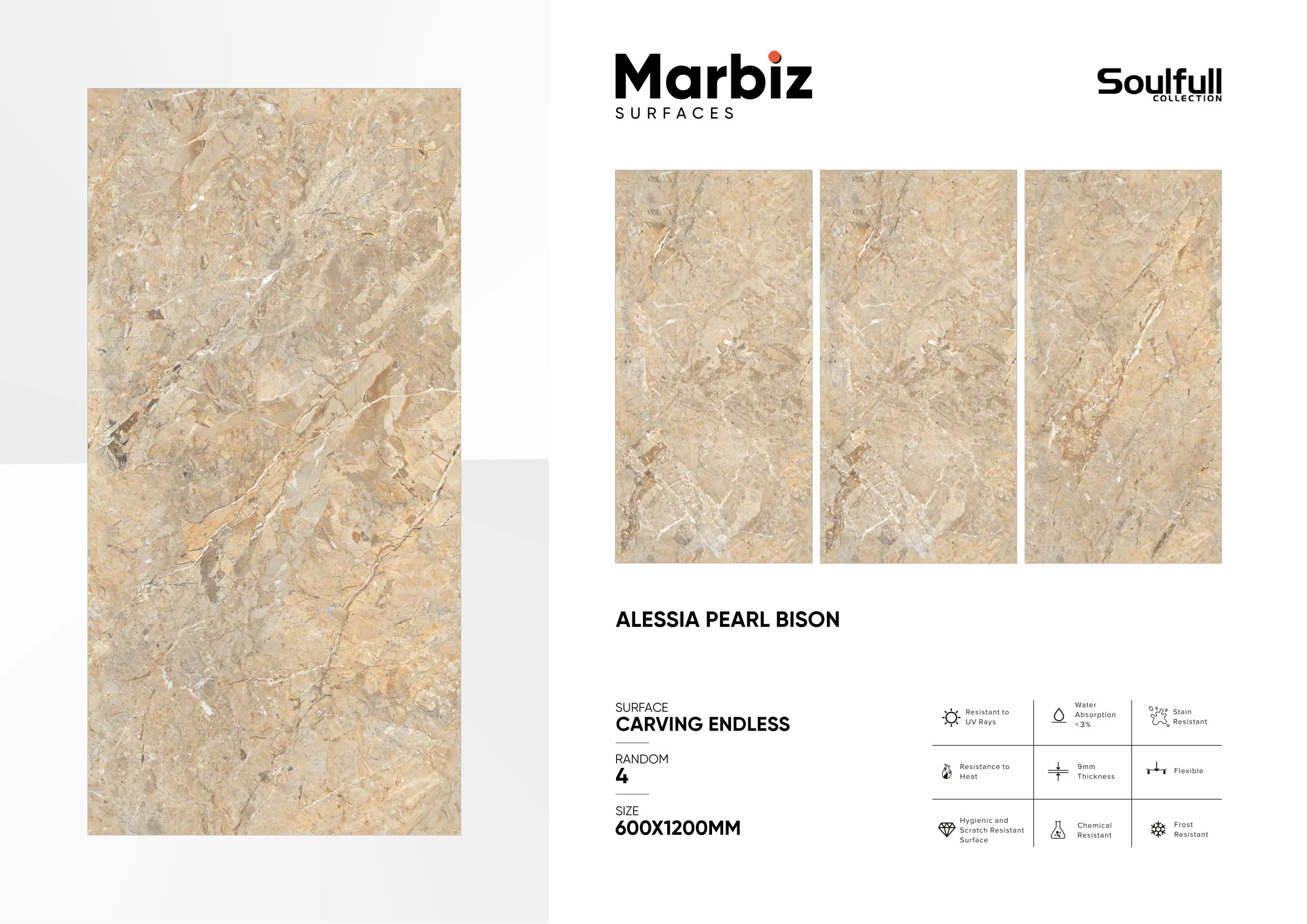 Soulfull 600x1200mm Carving Endless - Design 12 - 600x1200mm Carving