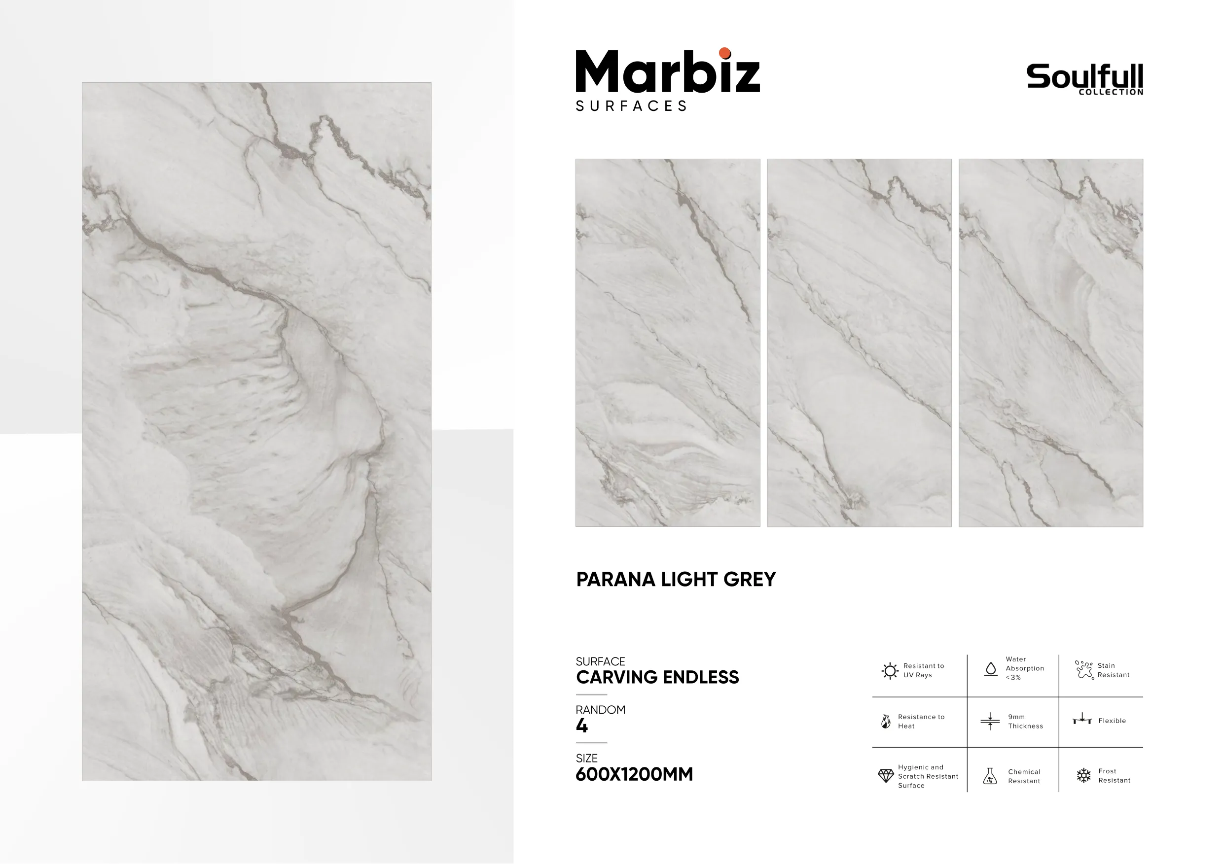 Soulfull 600x1200mm Carving Endless - Design 132 - 600x1200mm Carving