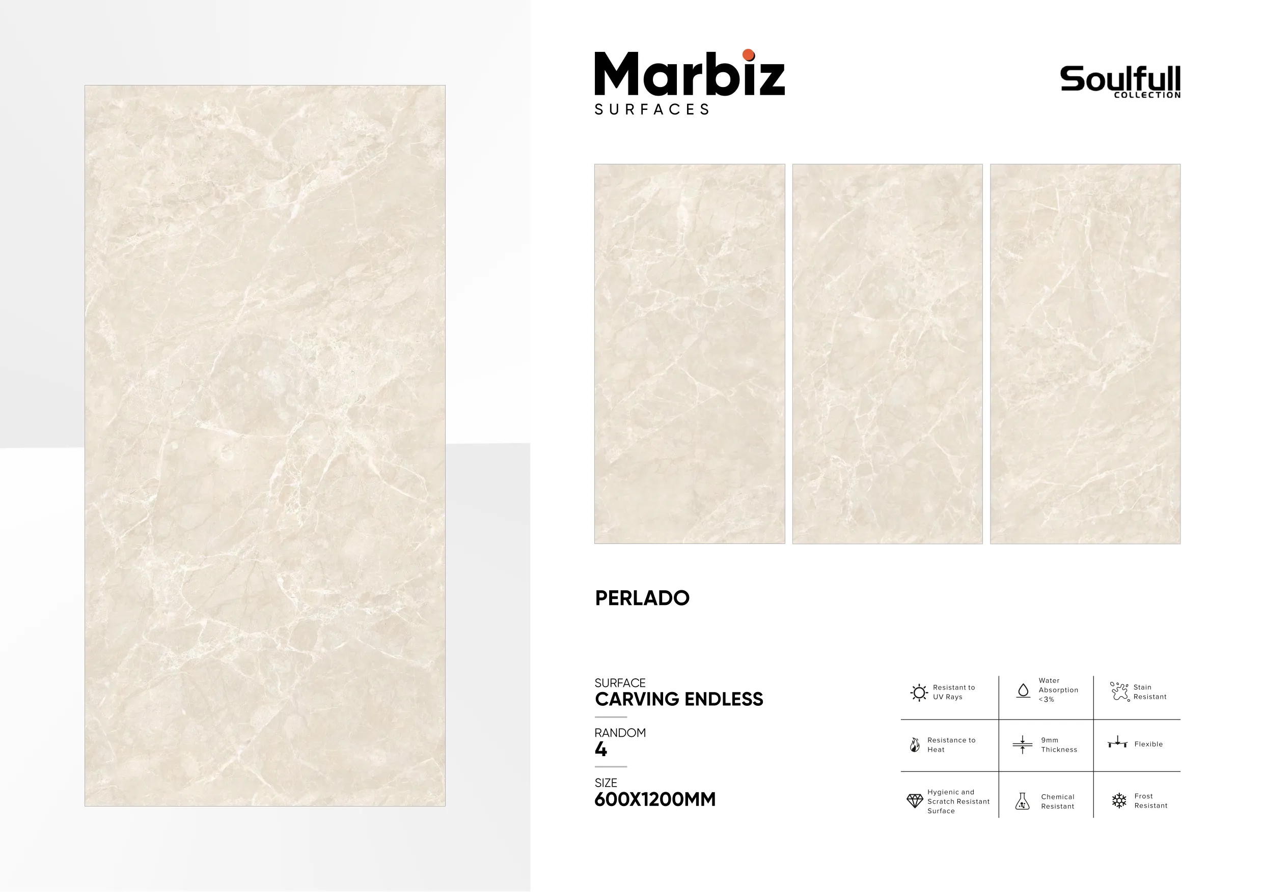 Soulfull 600x1200mm Carving Endless - Design 136 - 600x1200mm Carving