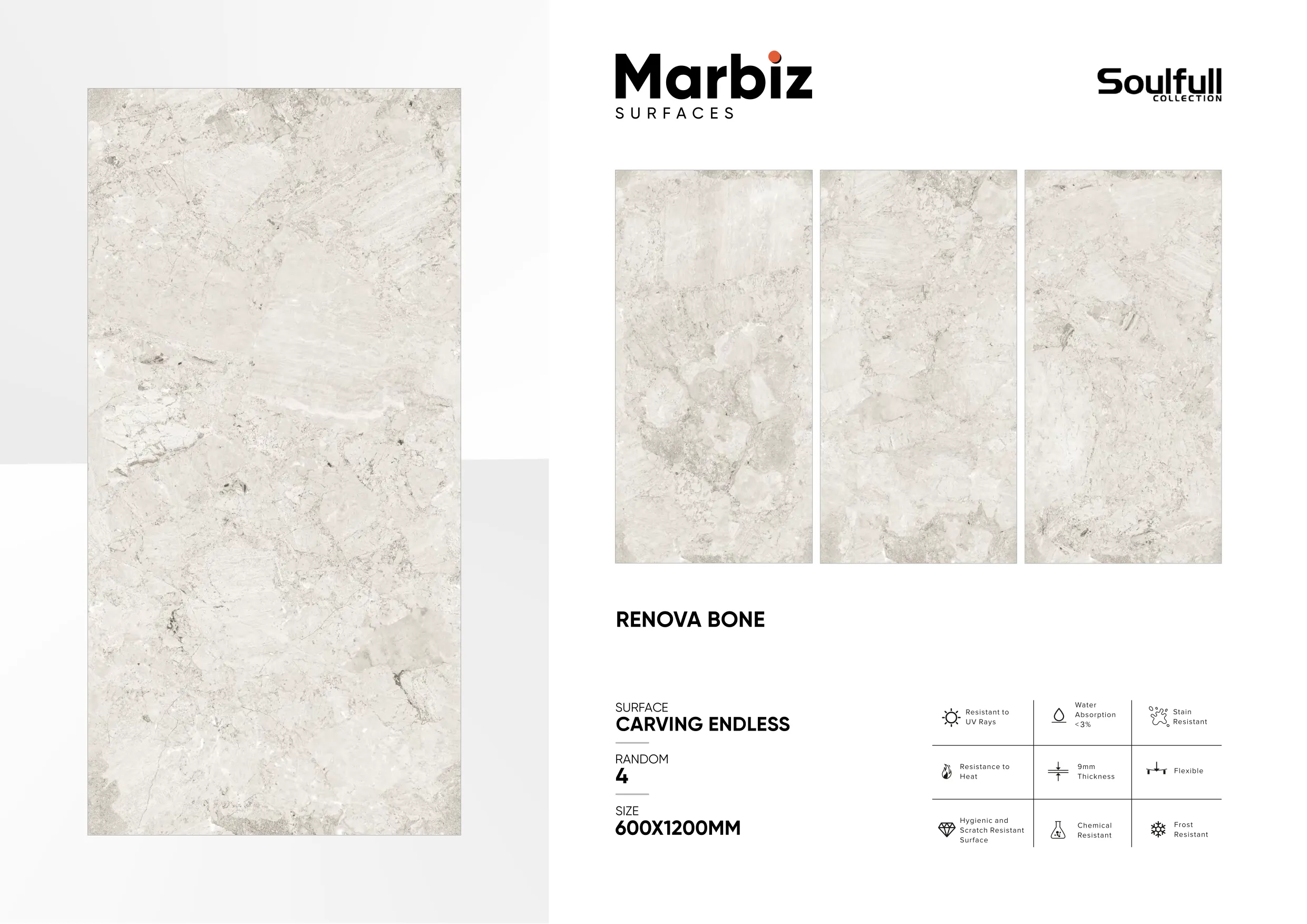 Soulfull 600x1200mm Carving Endless - Design 140 - 600x1200mm Carving
