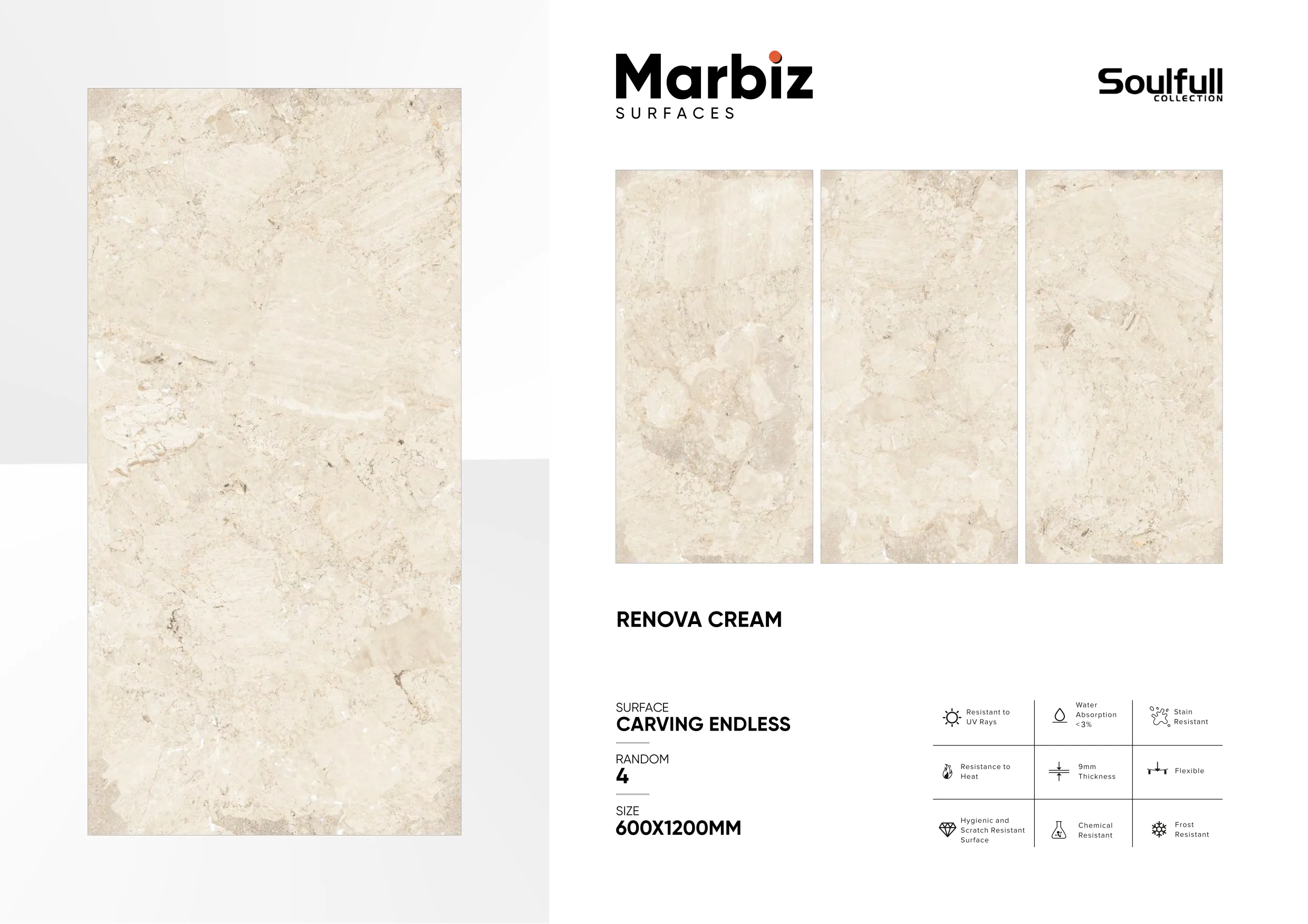 Soulfull 600x1200mm Carving Endless - Design 142 - 600x1200mm Carving