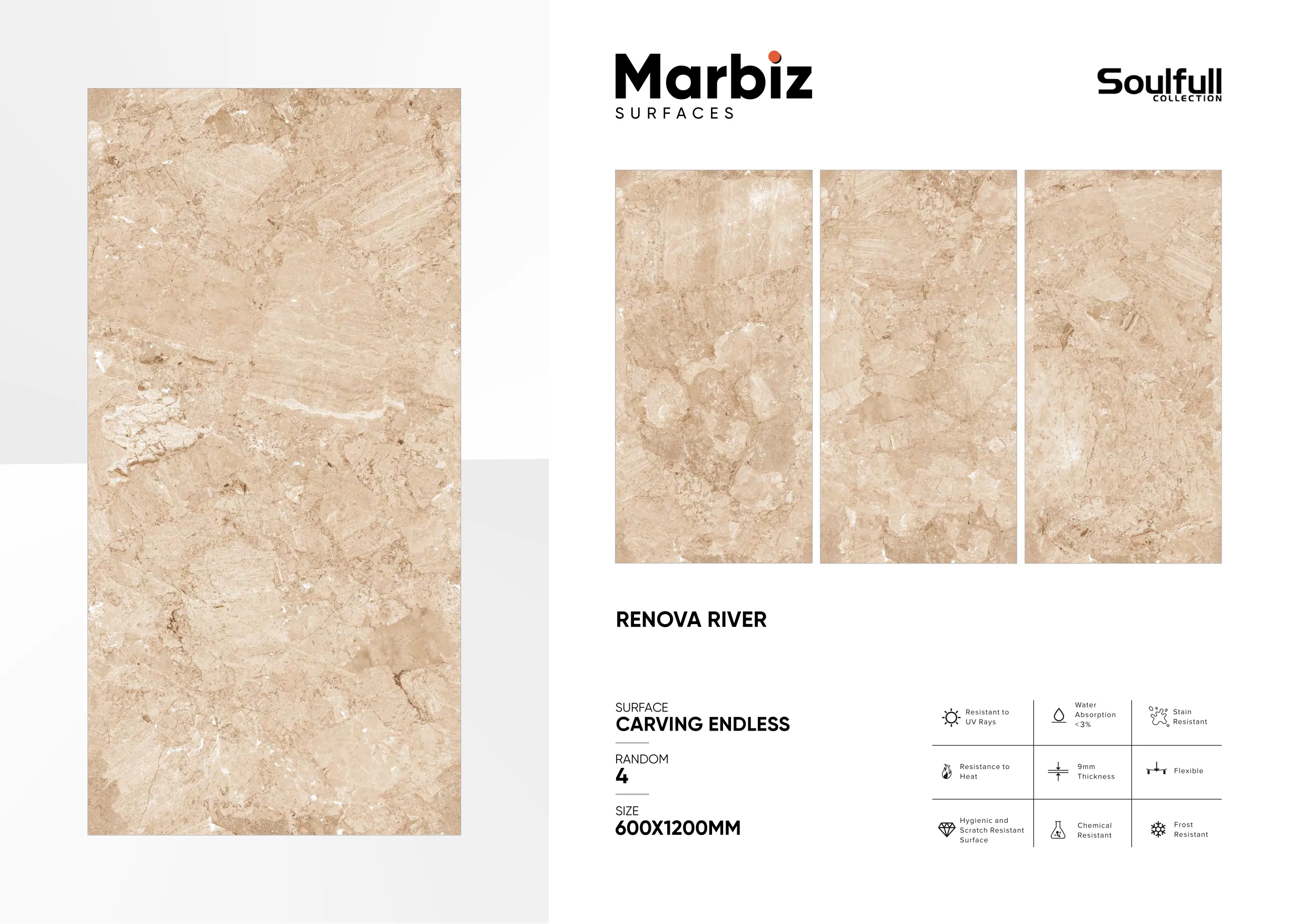 Soulfull 600x1200mm Carving Endless - Design 144 - 600x1200mm Carving