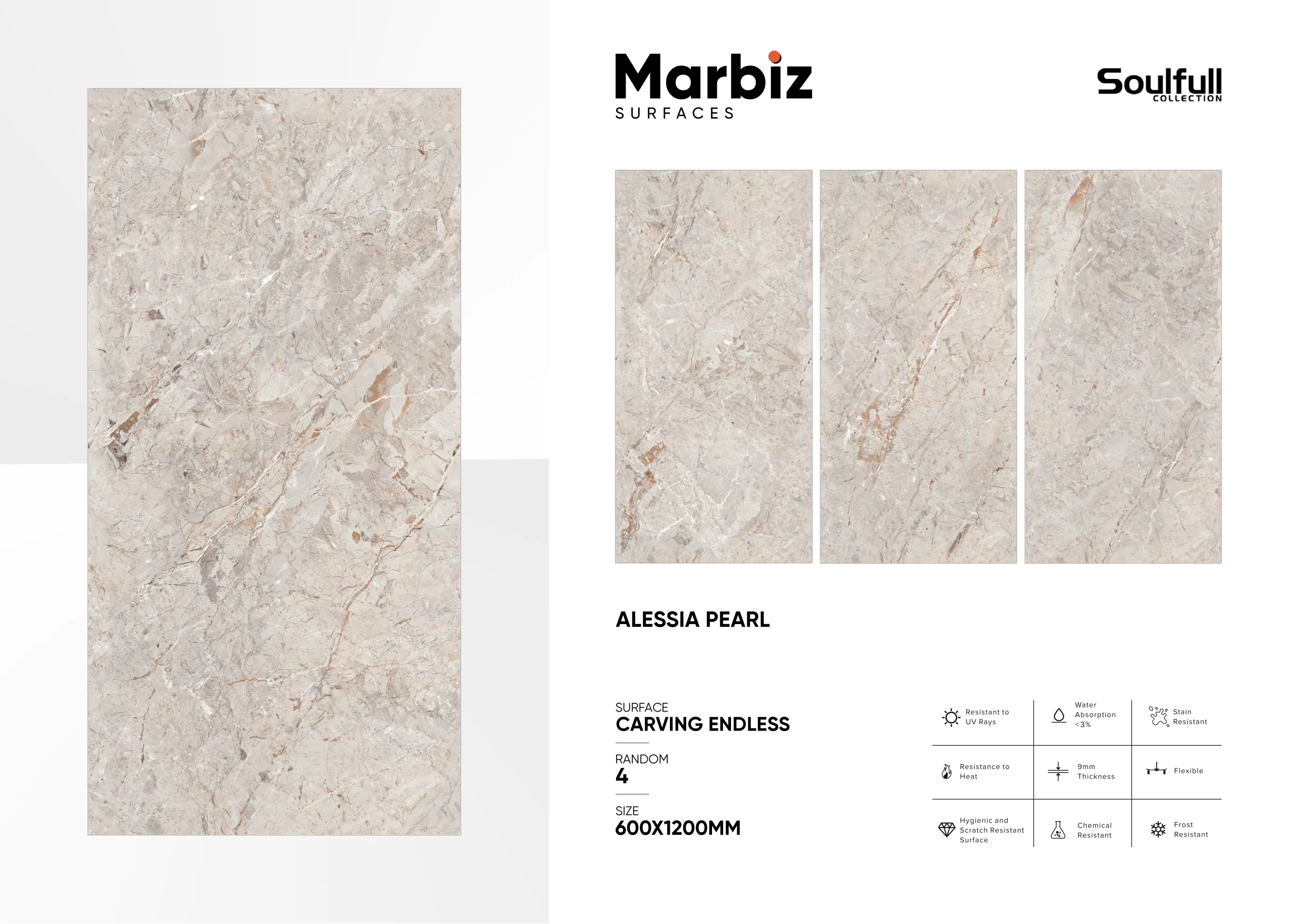 Soulfull 600x1200mm Carving Endless - Design 14 - 600x1200mm Carving