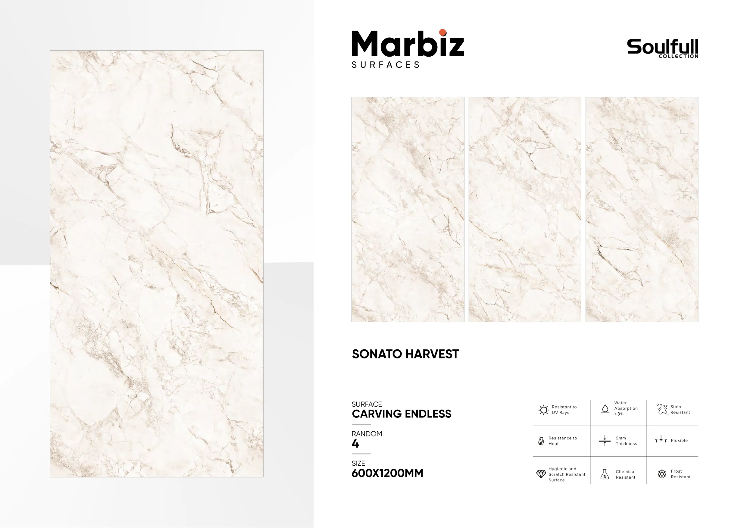 Soulfull 600x1200mm Carving Endless - Design 158 - 600x1200mm Carving