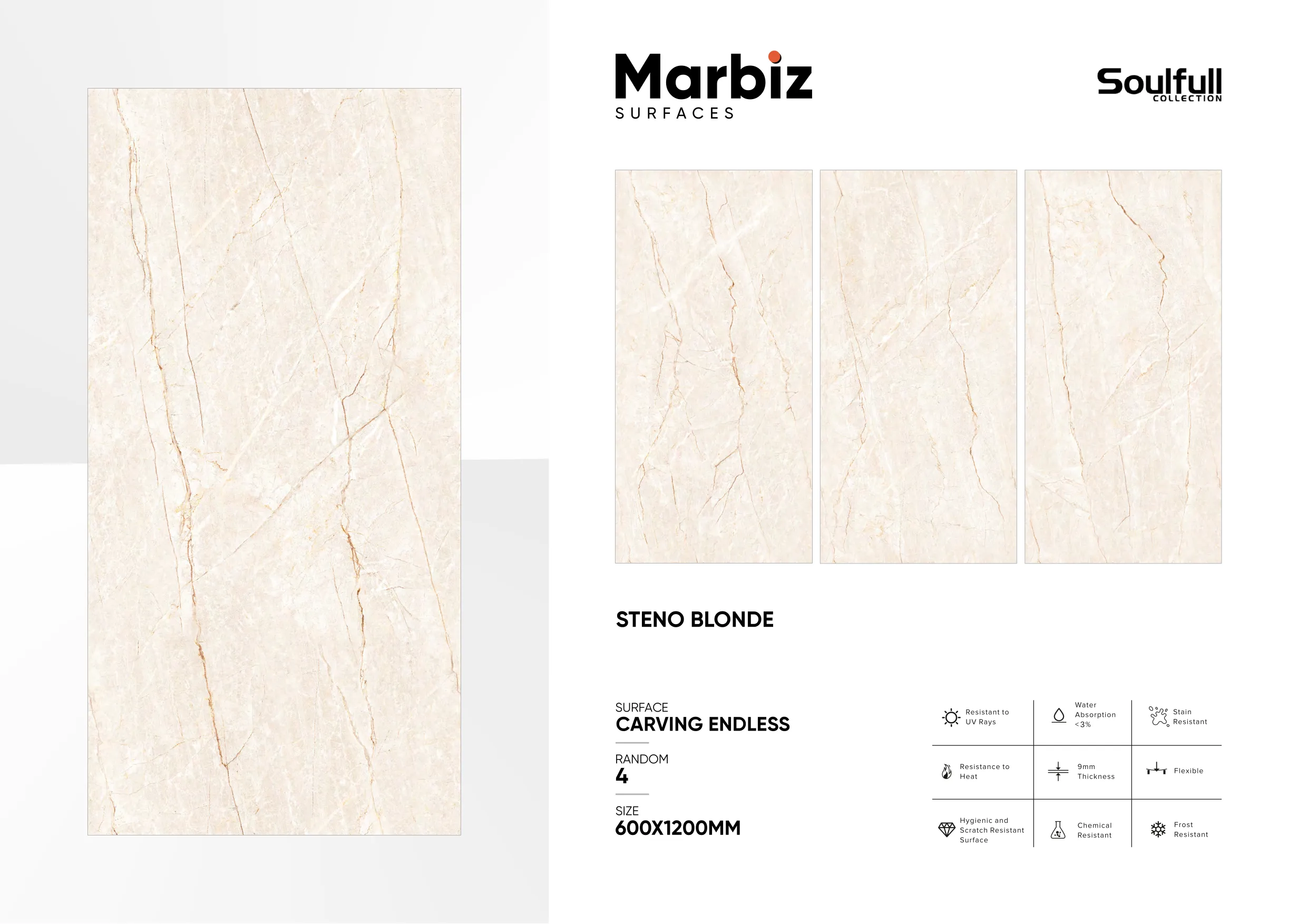 Soulfull 600x1200mm Carving Endless - Design 160 - 600x1200mm Carving