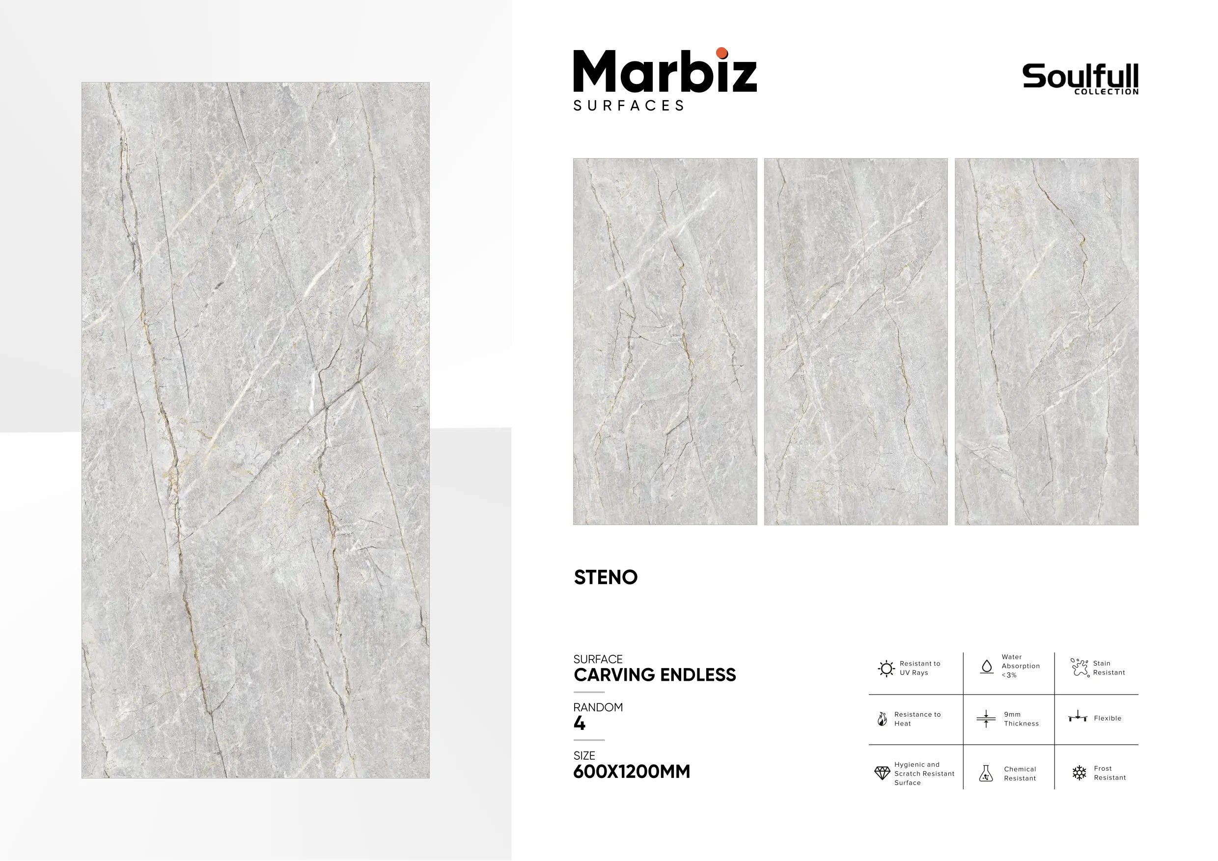 Soulfull 600x1200mm Carving Endless - Design 162 - 600x1200mm Carving