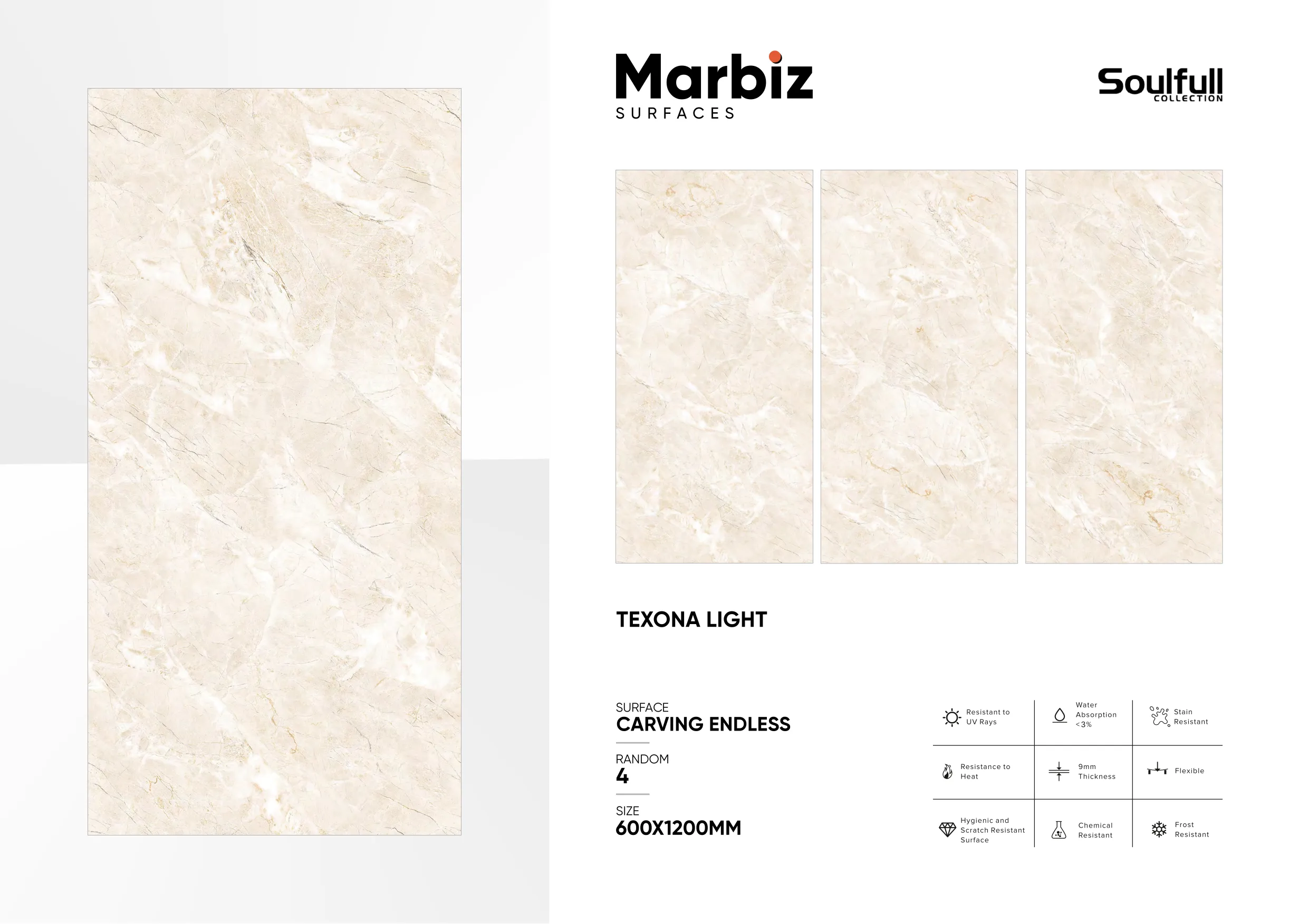 Soulfull 600x1200mm Carving Endless - Design 164 - 600x1200mm Carving