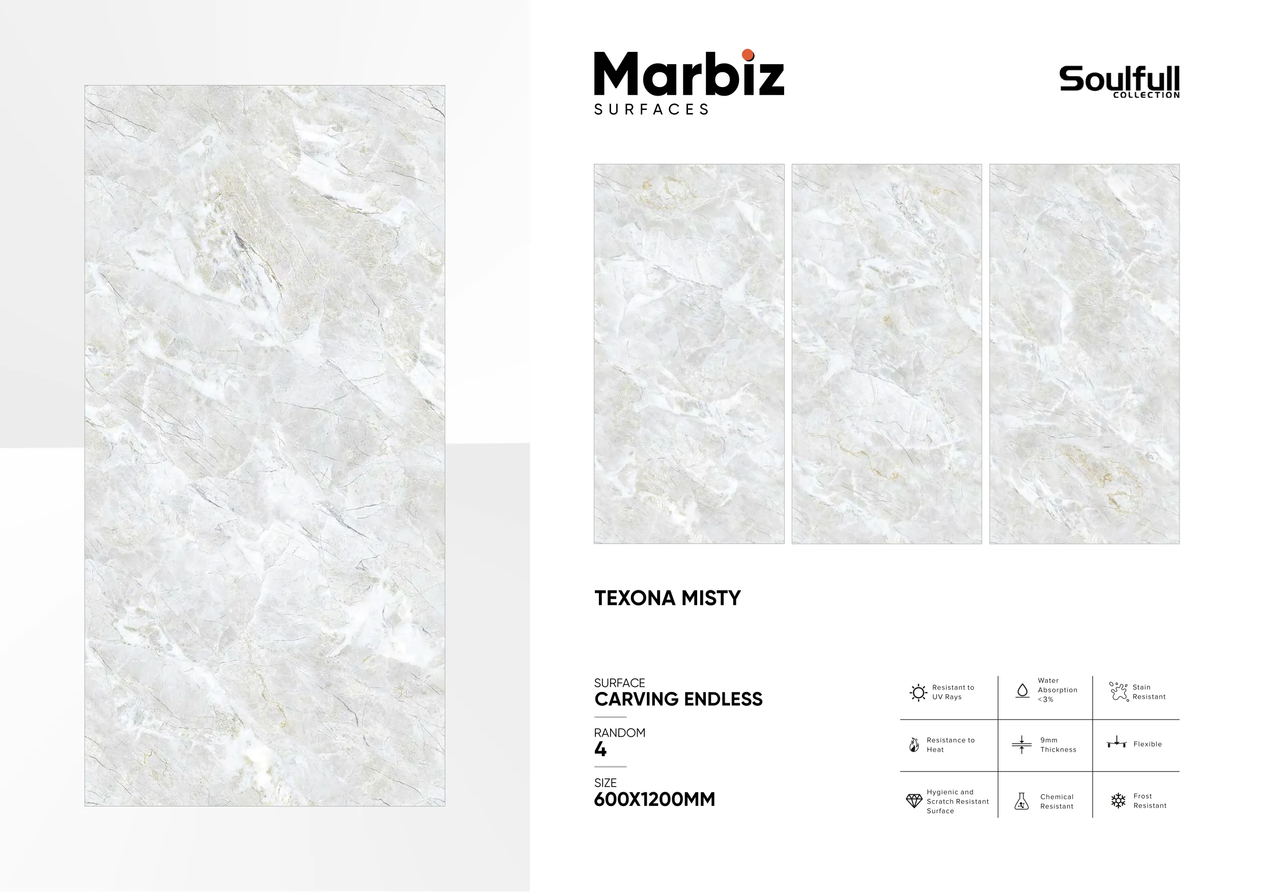 Soulfull 600x1200mm Carving Endless - Design 166 - 600x1200mm Carving