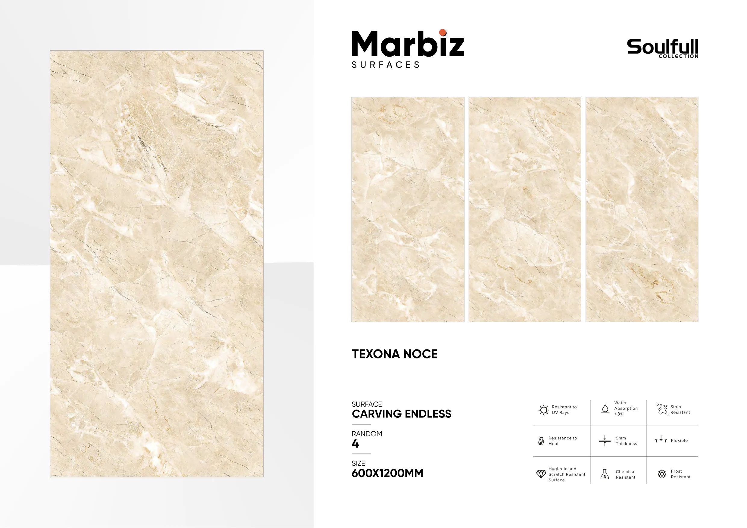 Soulfull 600x1200mm Carving Endless - Design 168 - 600x1200mm Carving