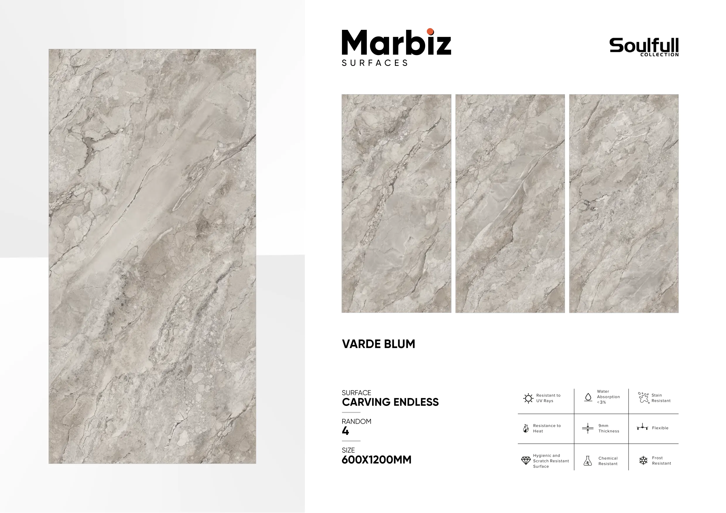 Soulfull 600x1200mm Carving Endless - Design 176 - 600x1200mm Carving