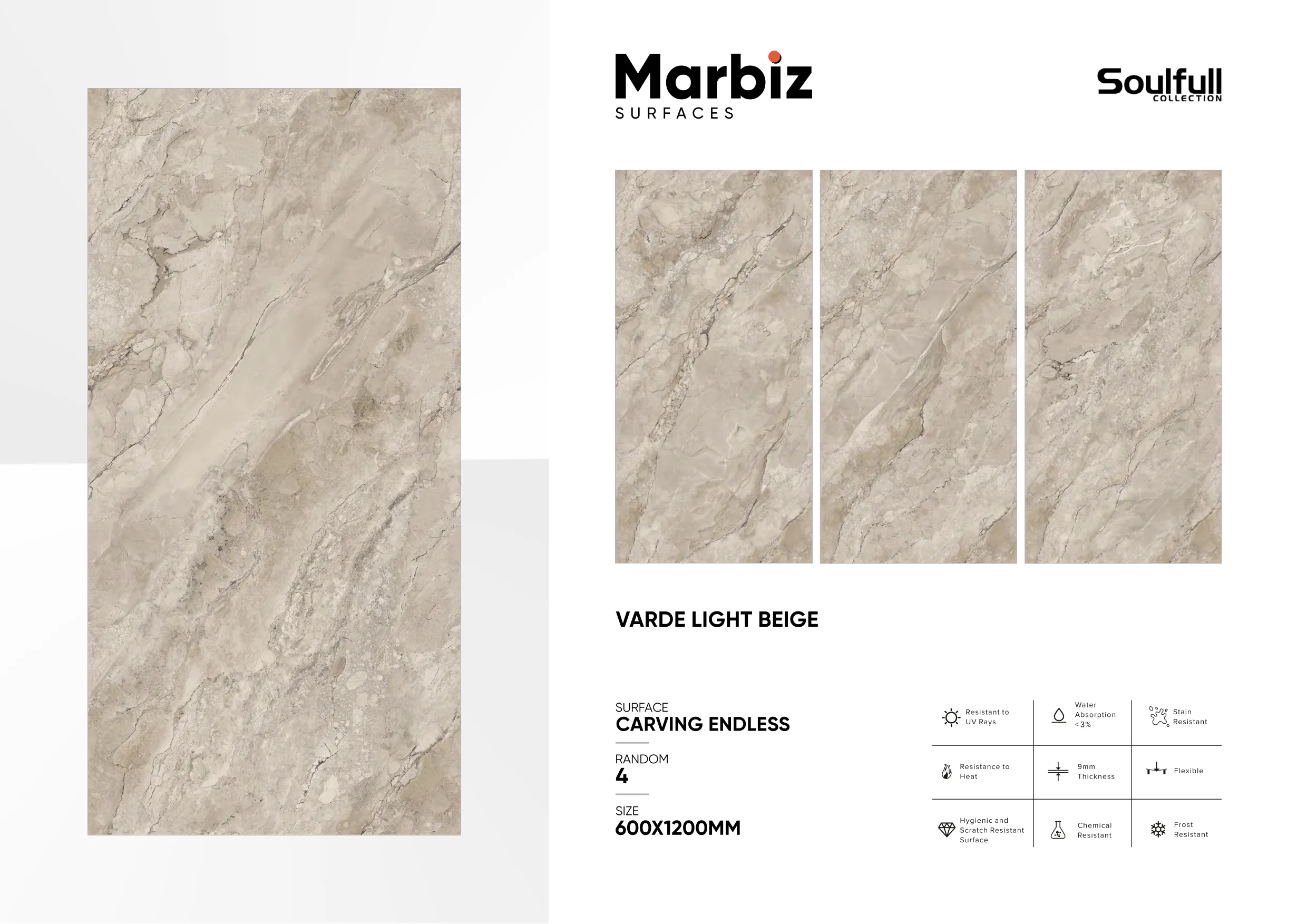 Soulfull 600x1200mm Carving Endless - Design 178 - 600x1200mm Carving