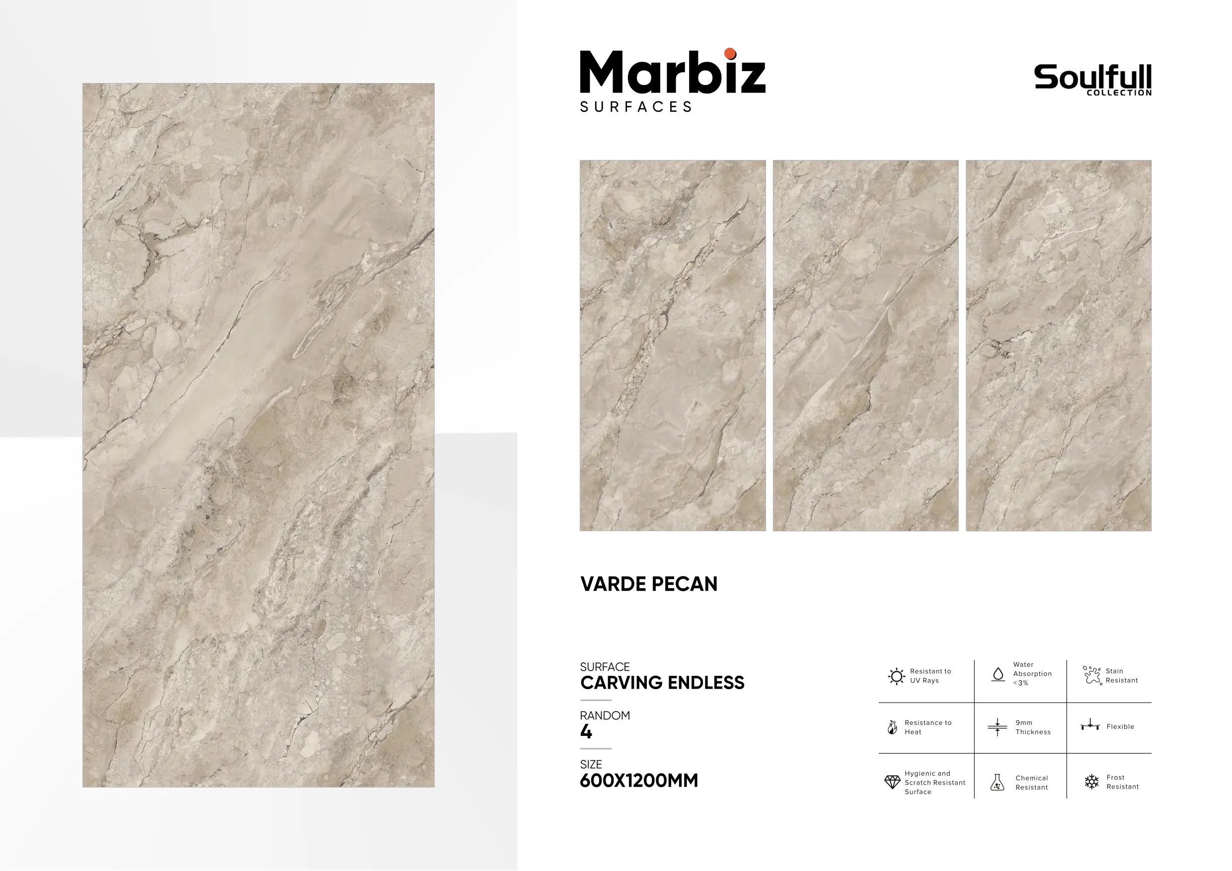 Soulfull 600x1200mm Carving Endless - Design 182 - 600x1200mm Carving