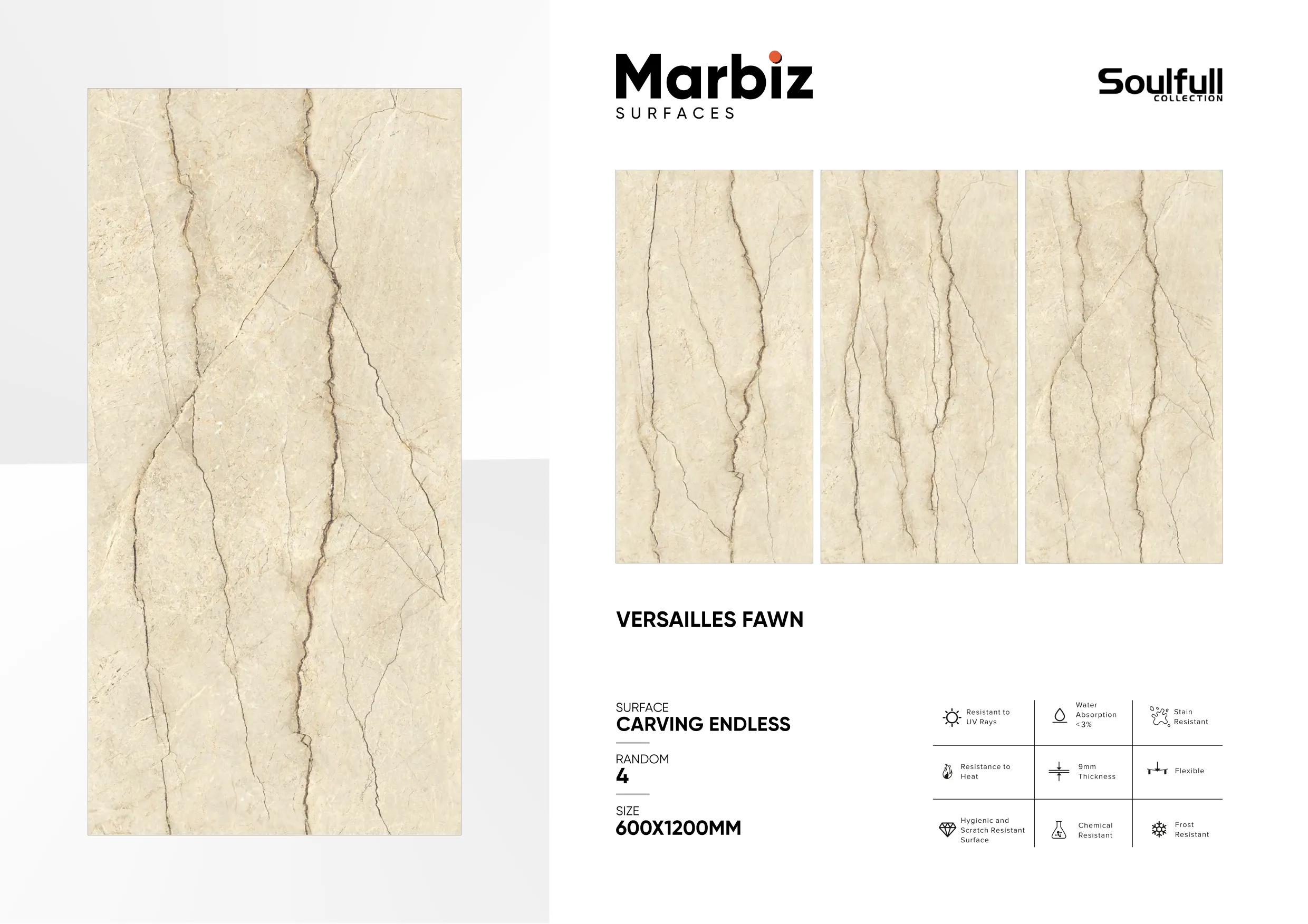 Soulfull 600x1200mm Carving Endless - Design 186 - 600x1200mm Carving