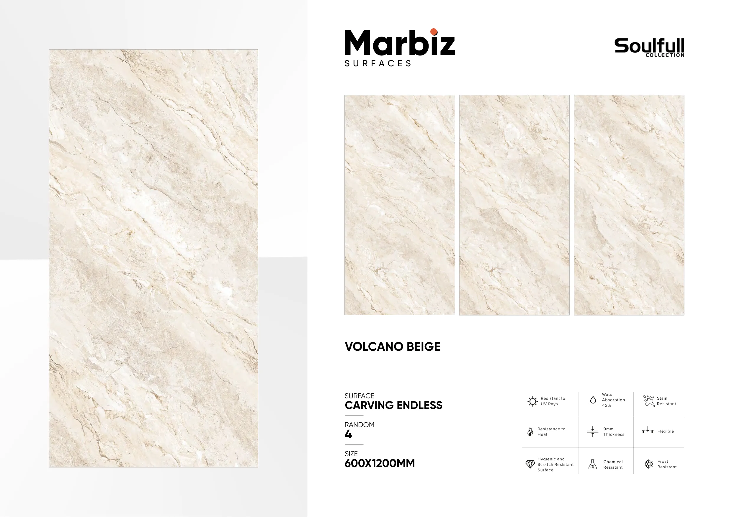 Soulfull 600x1200mm Carving Endless - Design 192 - 600x1200mm Carving