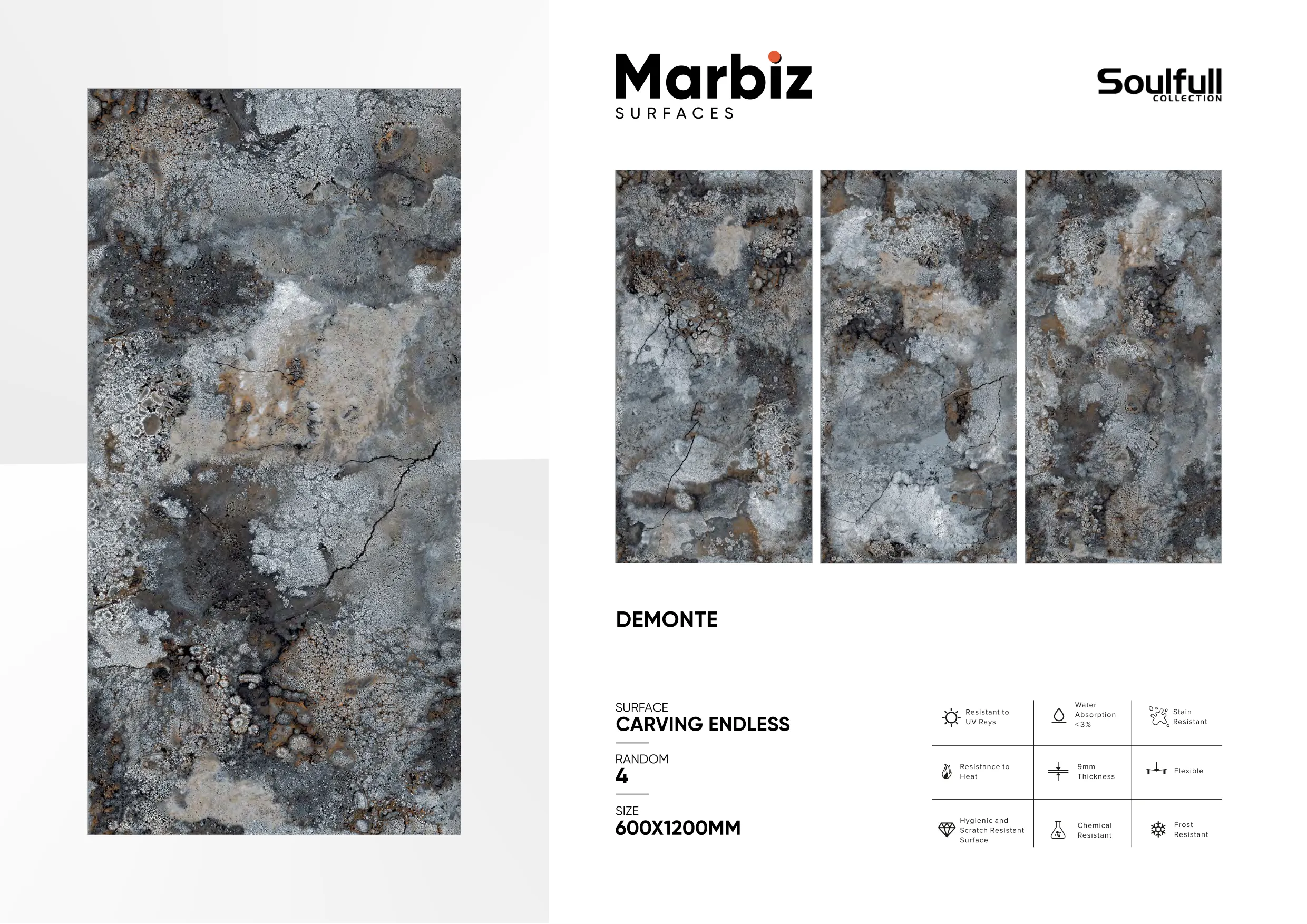 Soulfull 600x1200mm Carving Endless - Design 198 - 600x1200mm Carving