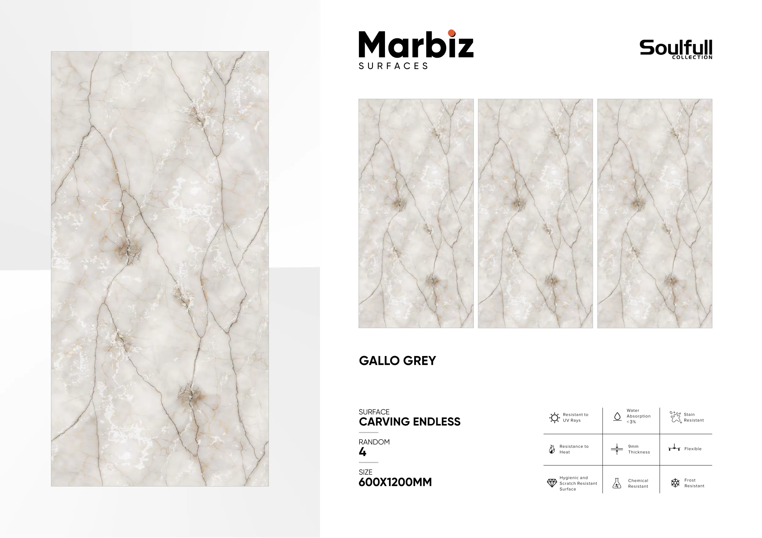 Soulfull 600x1200mm Carving Endless - Design 202 - 600x1200mm Carving