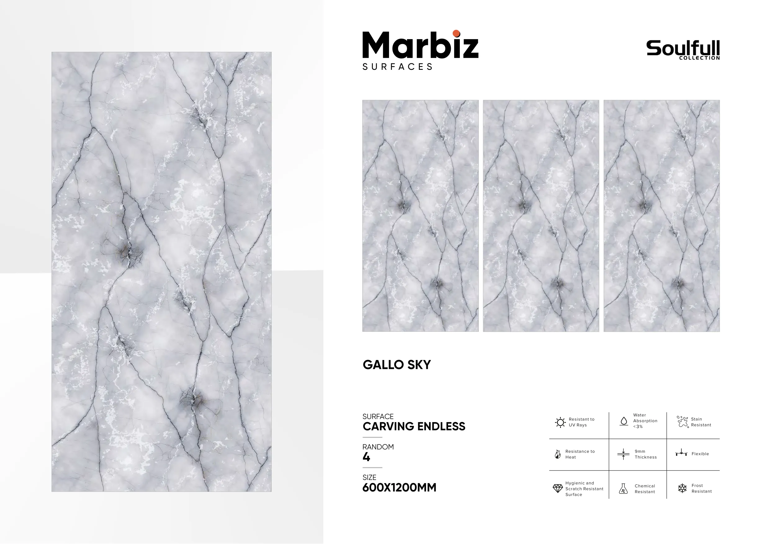 Soulfull 600x1200mm Carving Endless - Design 204 - 600x1200mm Carving