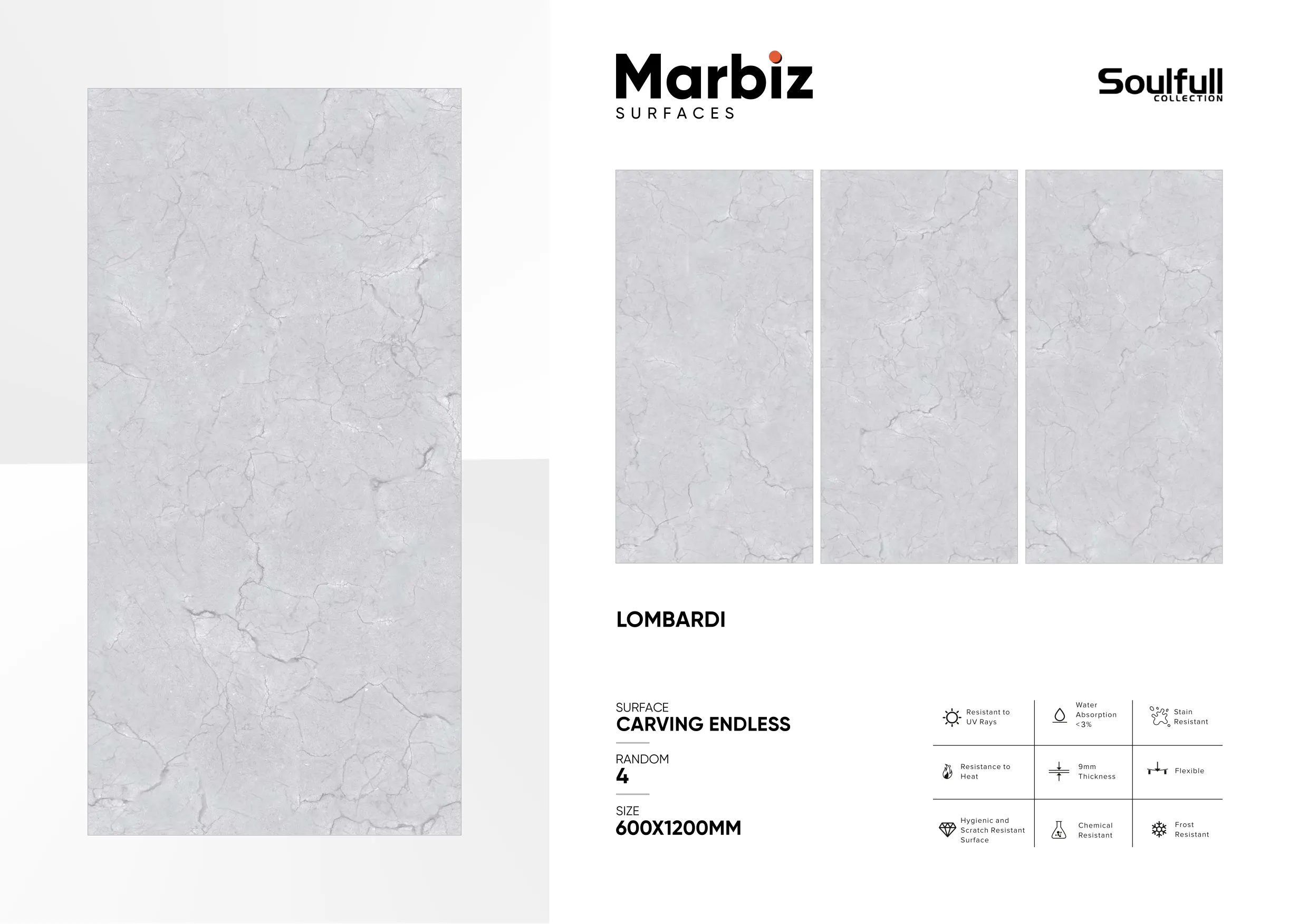 Soulfull 600x1200mm Carving Endless - Design 206 - 600x1200mm Carving