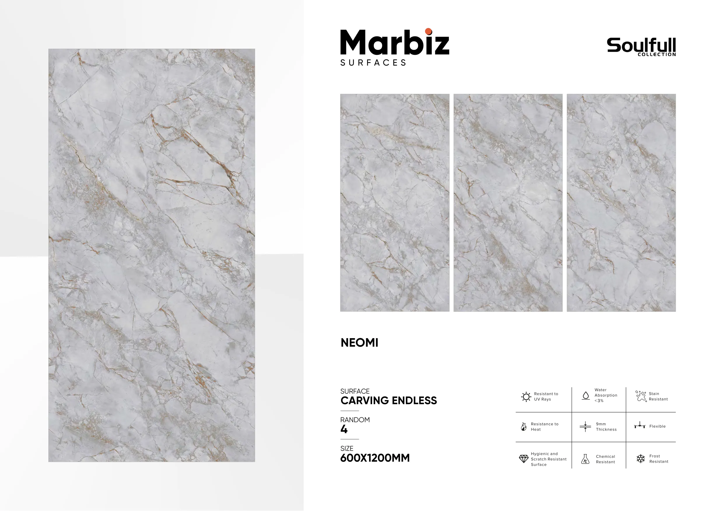 Soulfull 600x1200mm Carving Endless - Design 208 - 600x1200mm Carving