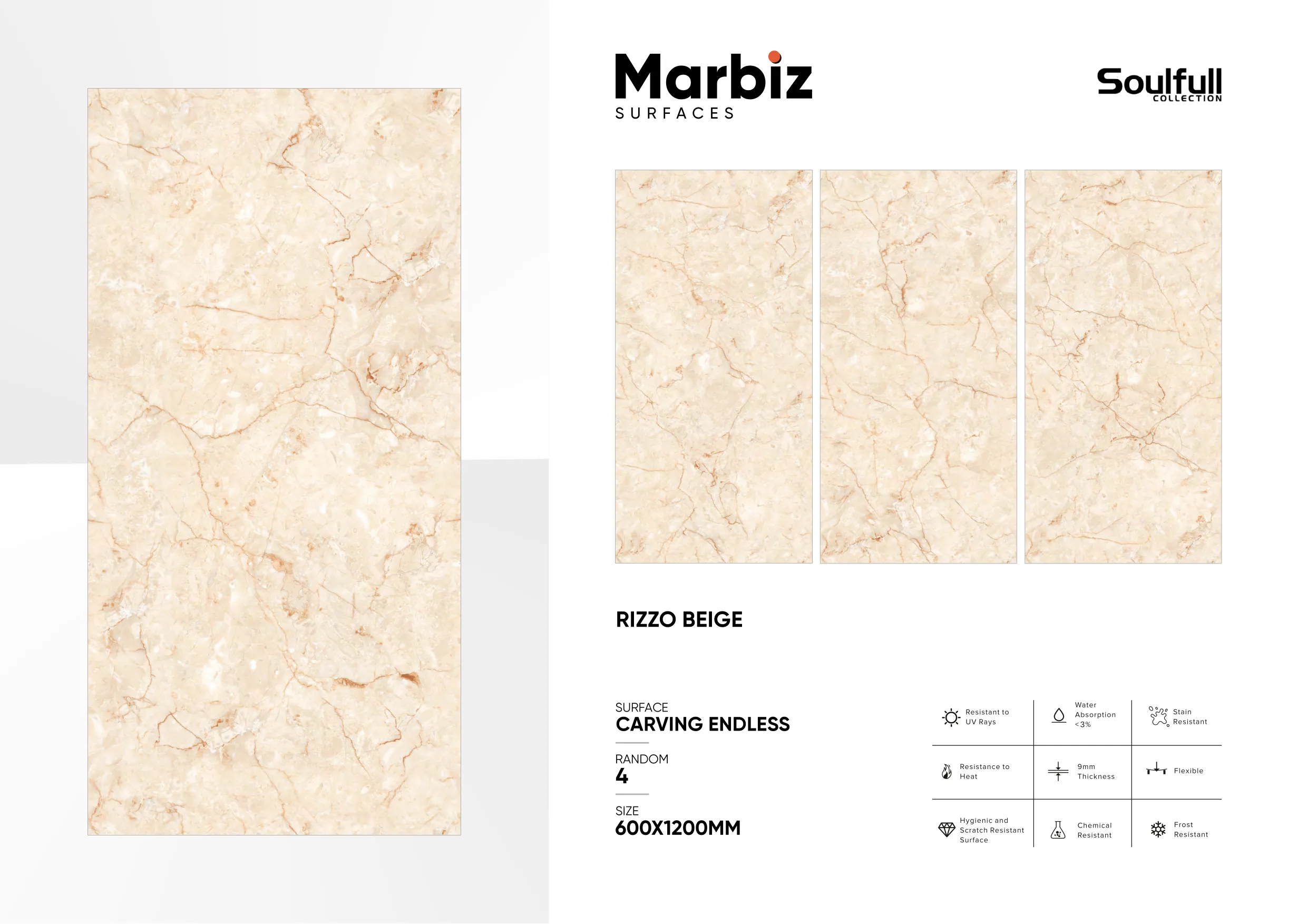 Soulfull 600x1200mm Carving Endless - Design 212 - 600x1200mm Carving