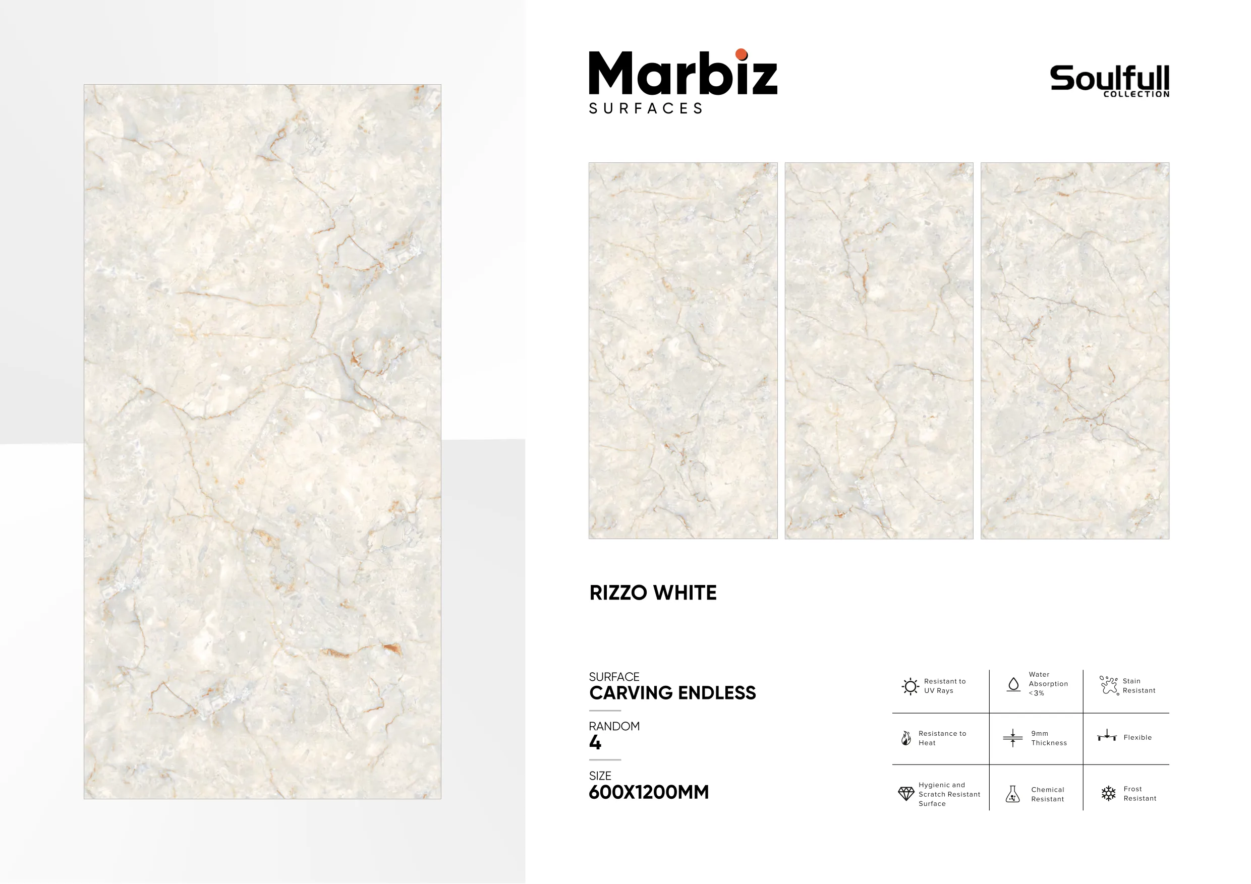 Soulfull 600x1200mm Carving Endless - Design 214 - 600x1200mm Carving