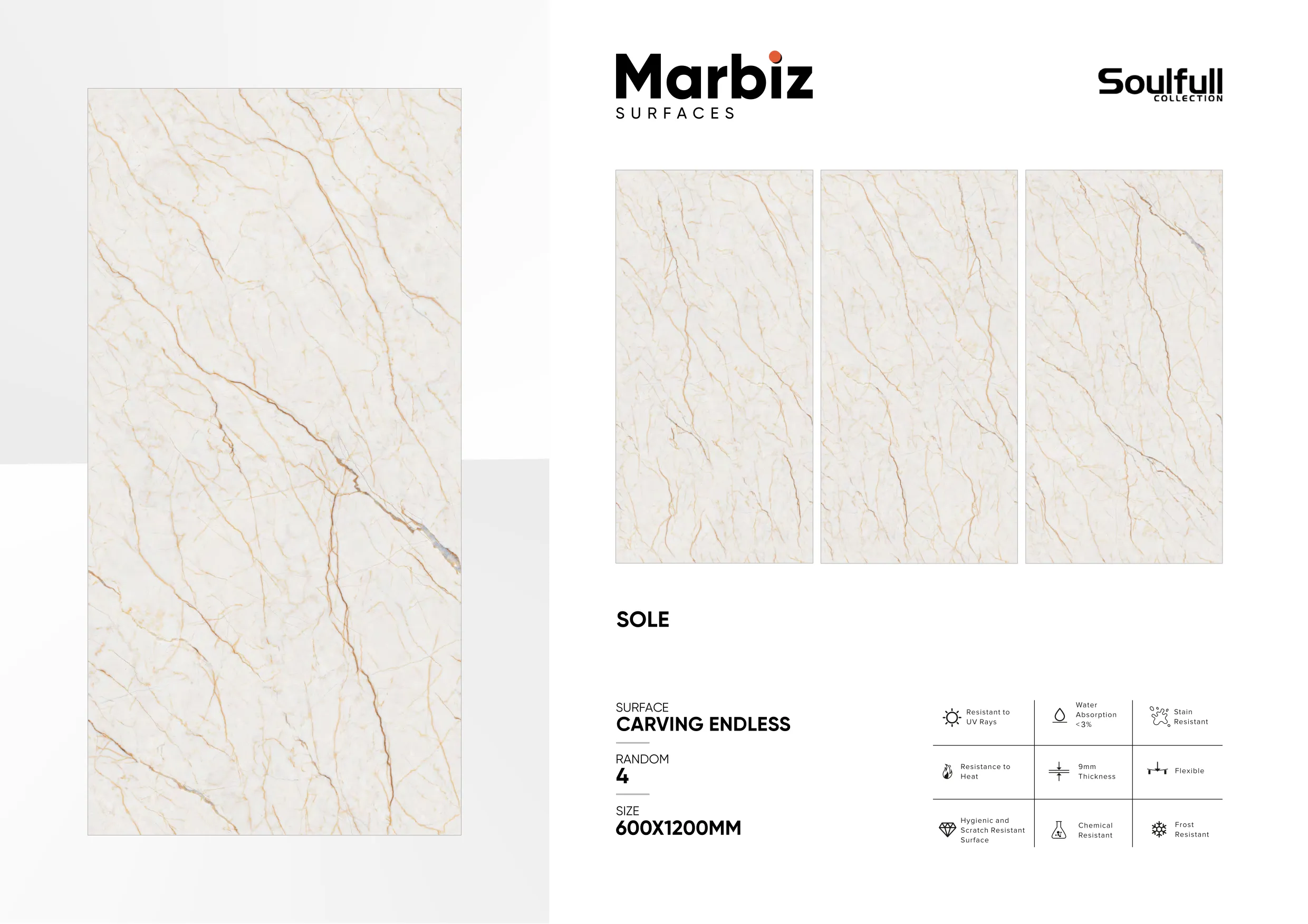 Soulfull 600x1200mm Carving Endless - Design 216 - 600x1200mm Carving