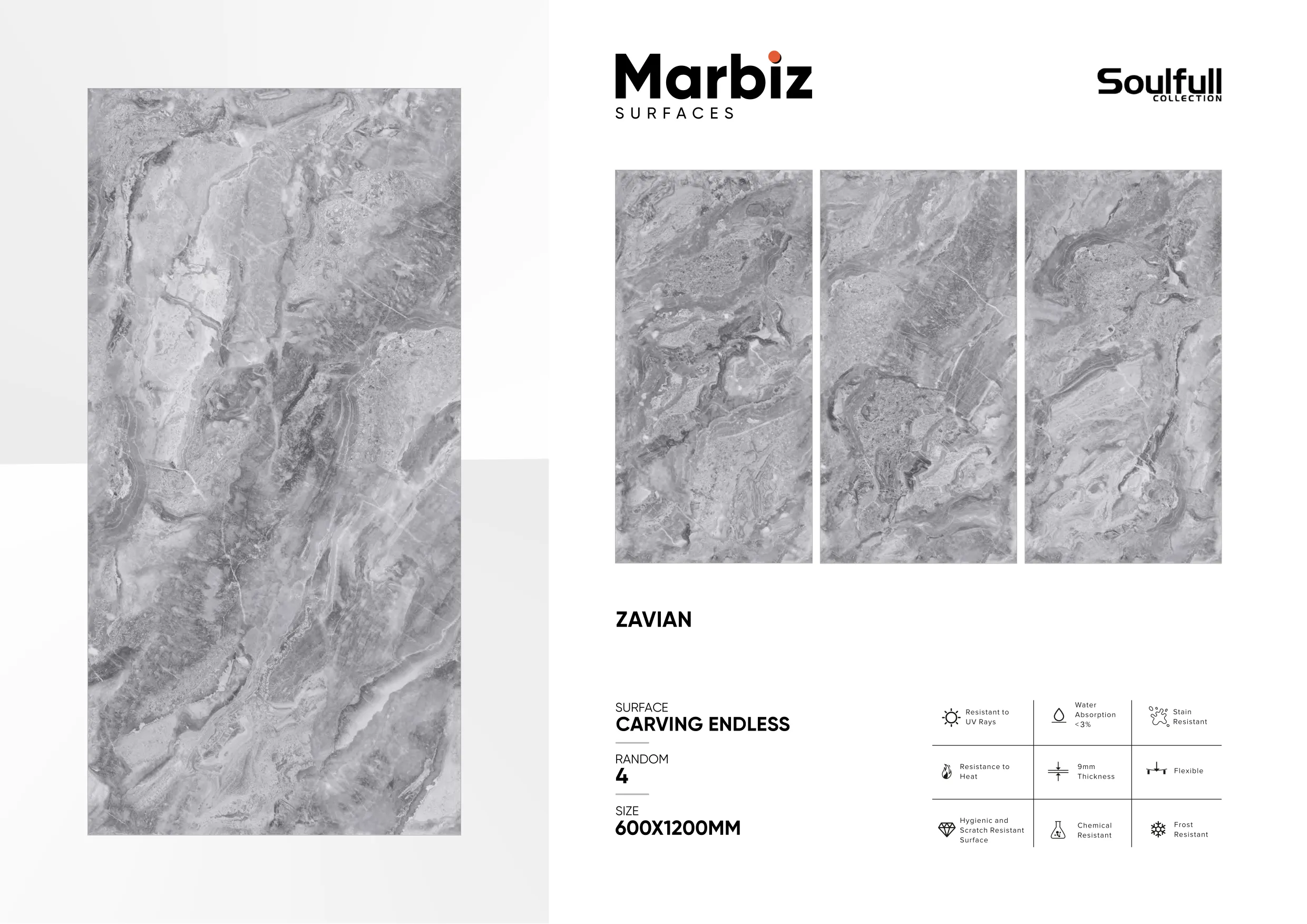 Soulfull 600x1200mm Carving Endless - Design 218 - 600x1200mm Carving