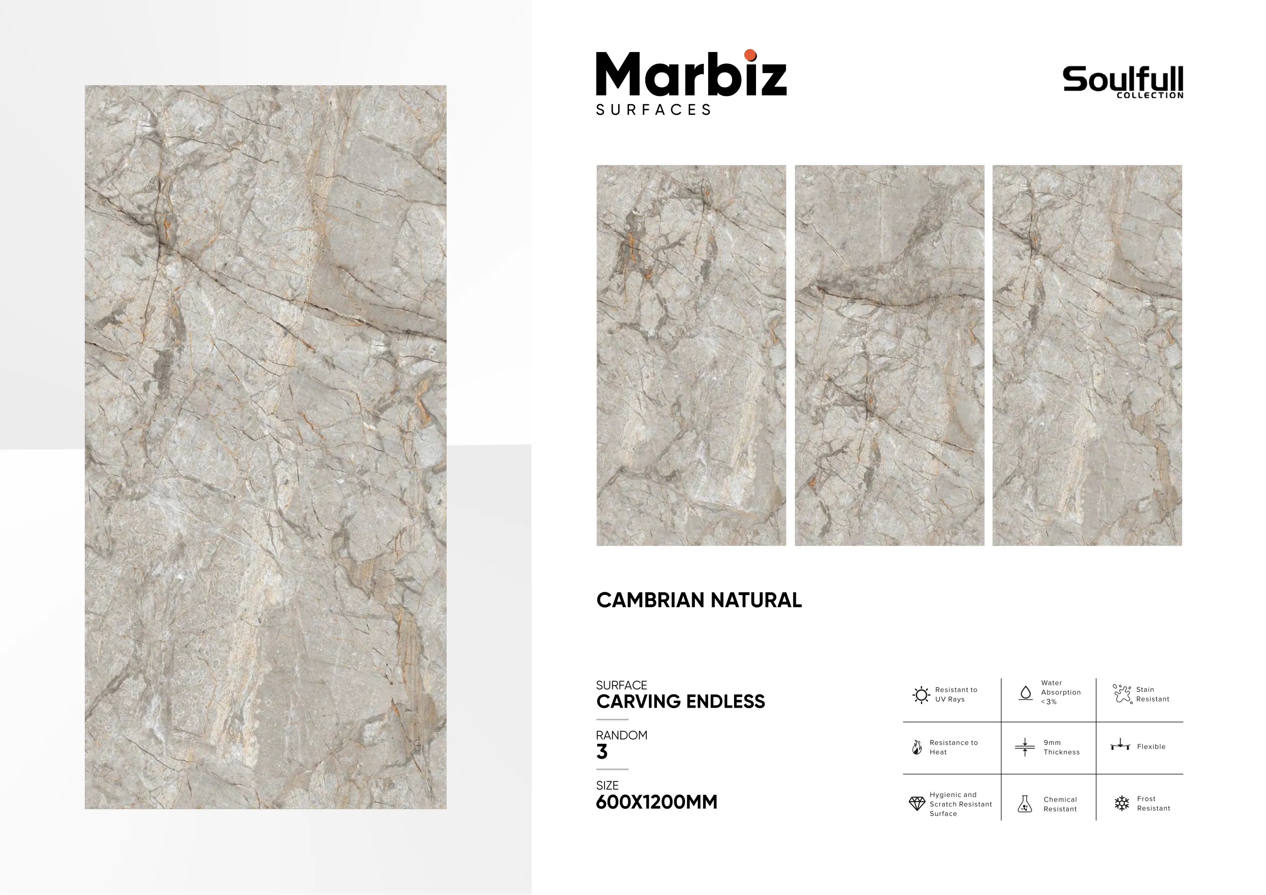 Soulfull 600x1200mm Carving Endless - Design 220 - 600x1200mm Carving