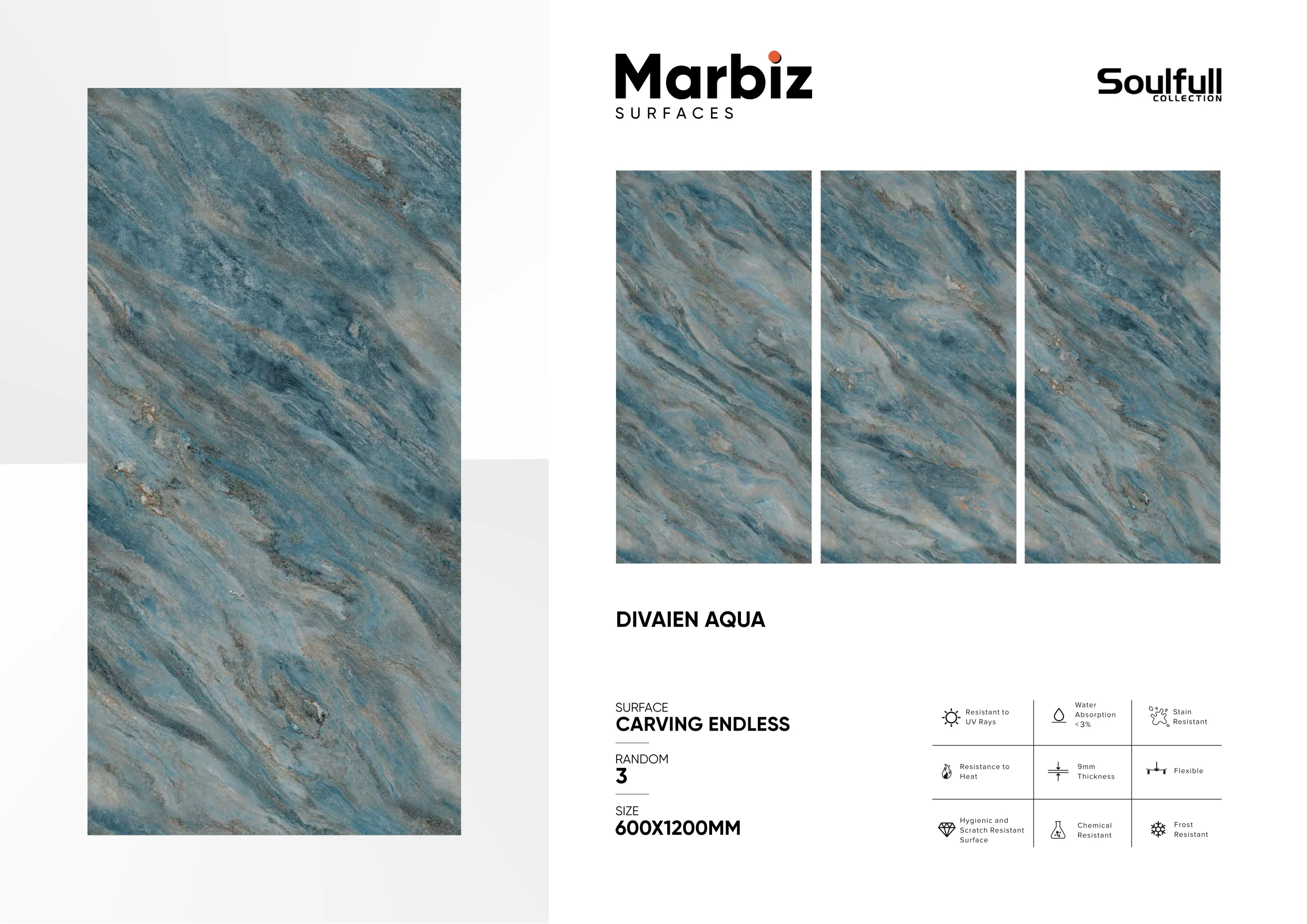 Soulfull 600x1200mm Carving Endless - Design 222 - 600x1200mm Carving