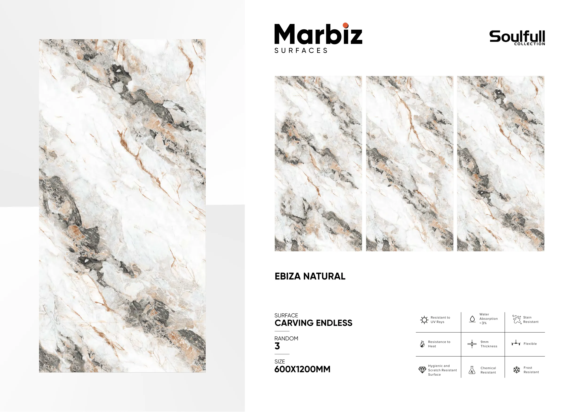 Soulfull 600x1200mm Carving Endless - Design 226 - 600x1200mm Carving