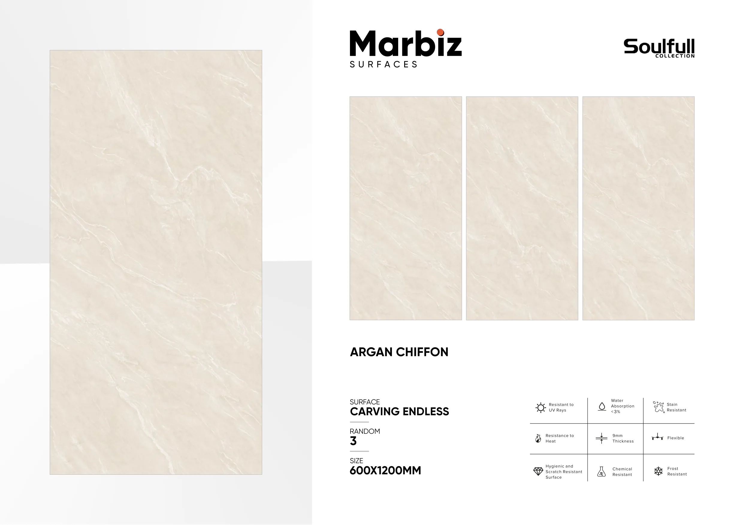 Soulfull 600x1200mm Carving Endless - Design 22 - 600x1200mm Carving