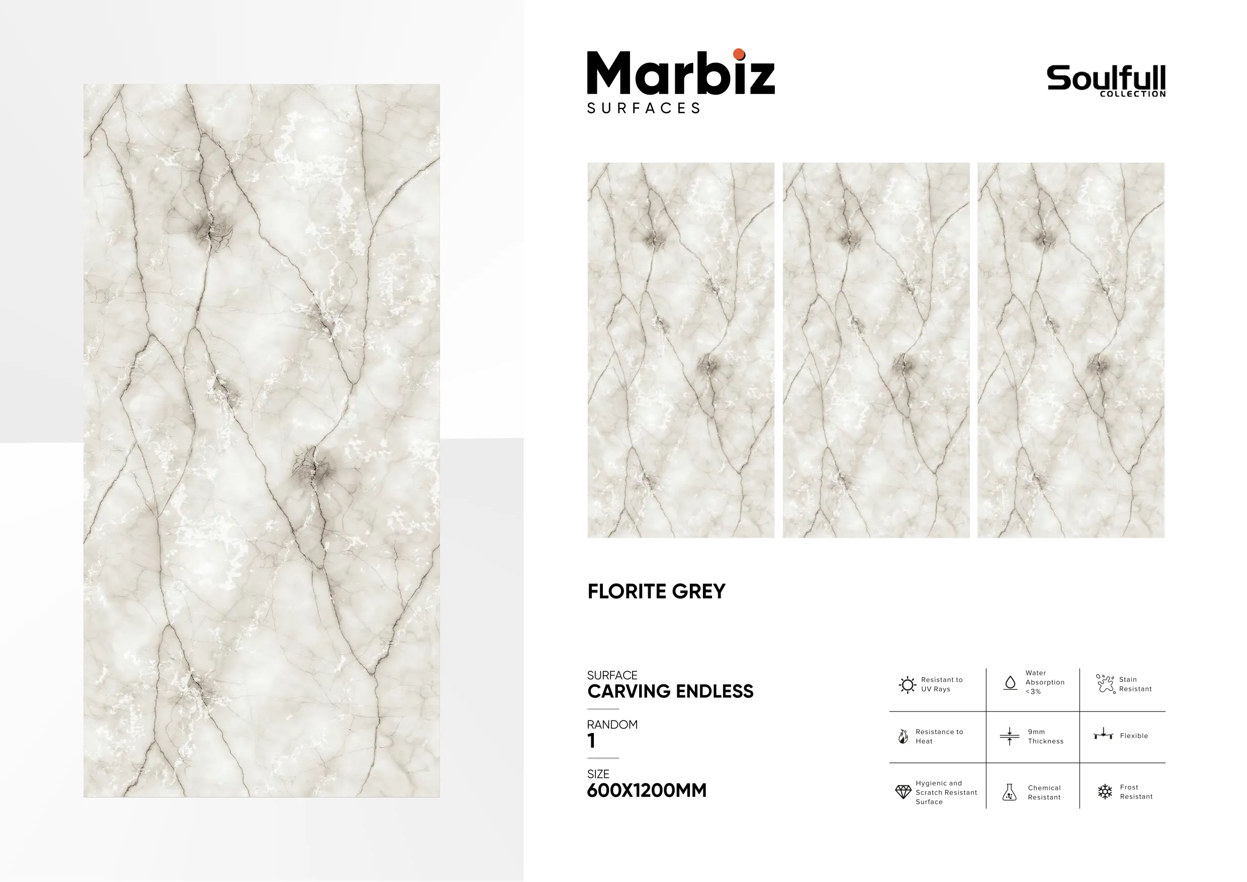 Soulfull 600x1200mm Carving Endless - Design 232 - 600x1200mm Carving