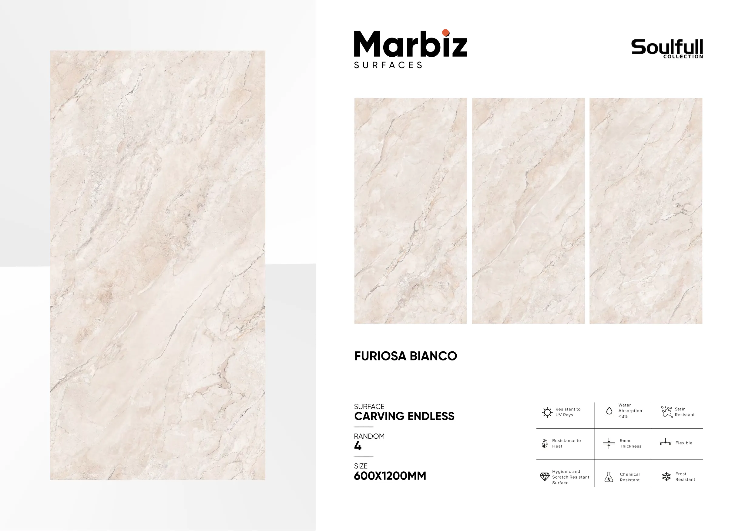 Soulfull 600x1200mm Carving Endless - Design 234 - 600x1200mm Carving