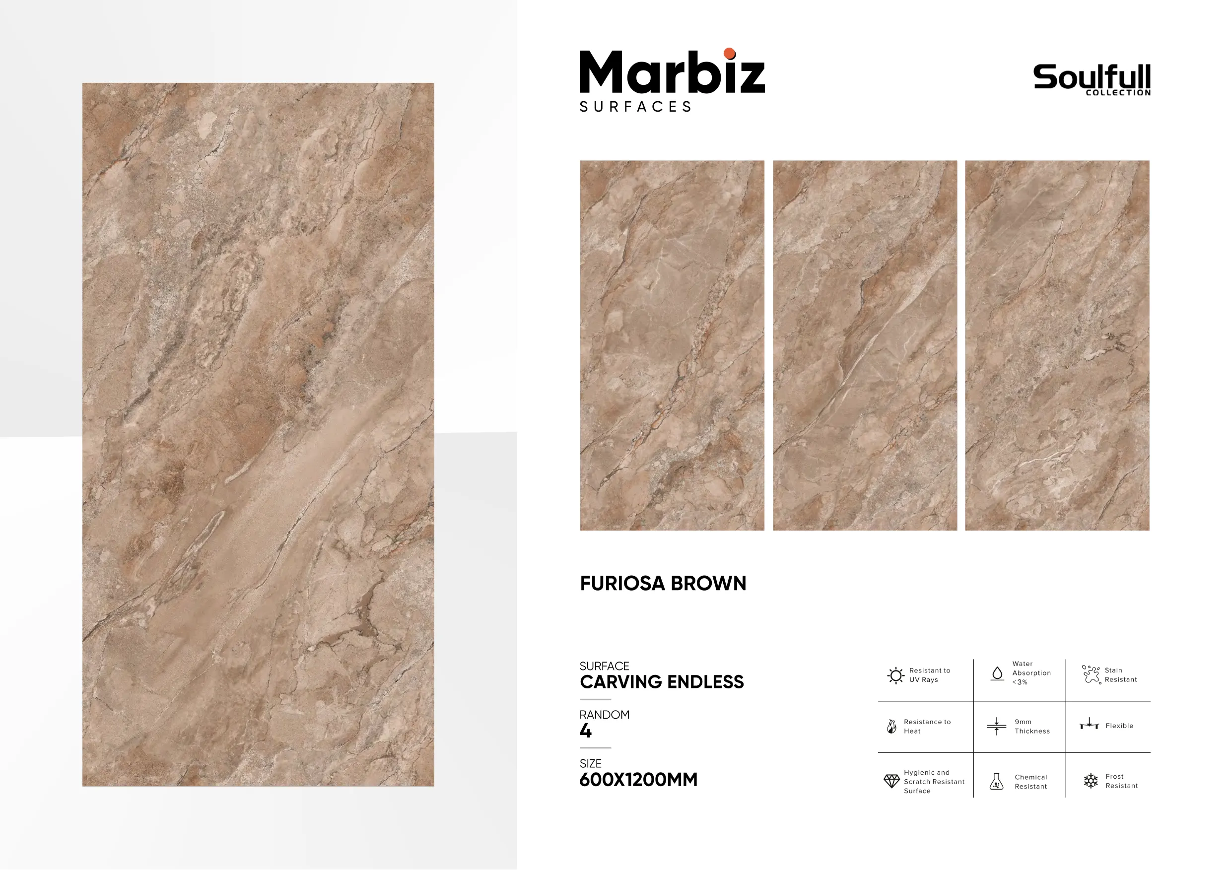 Soulfull 600x1200mm Carving Endless - Design 236 - 600x1200mm Carving