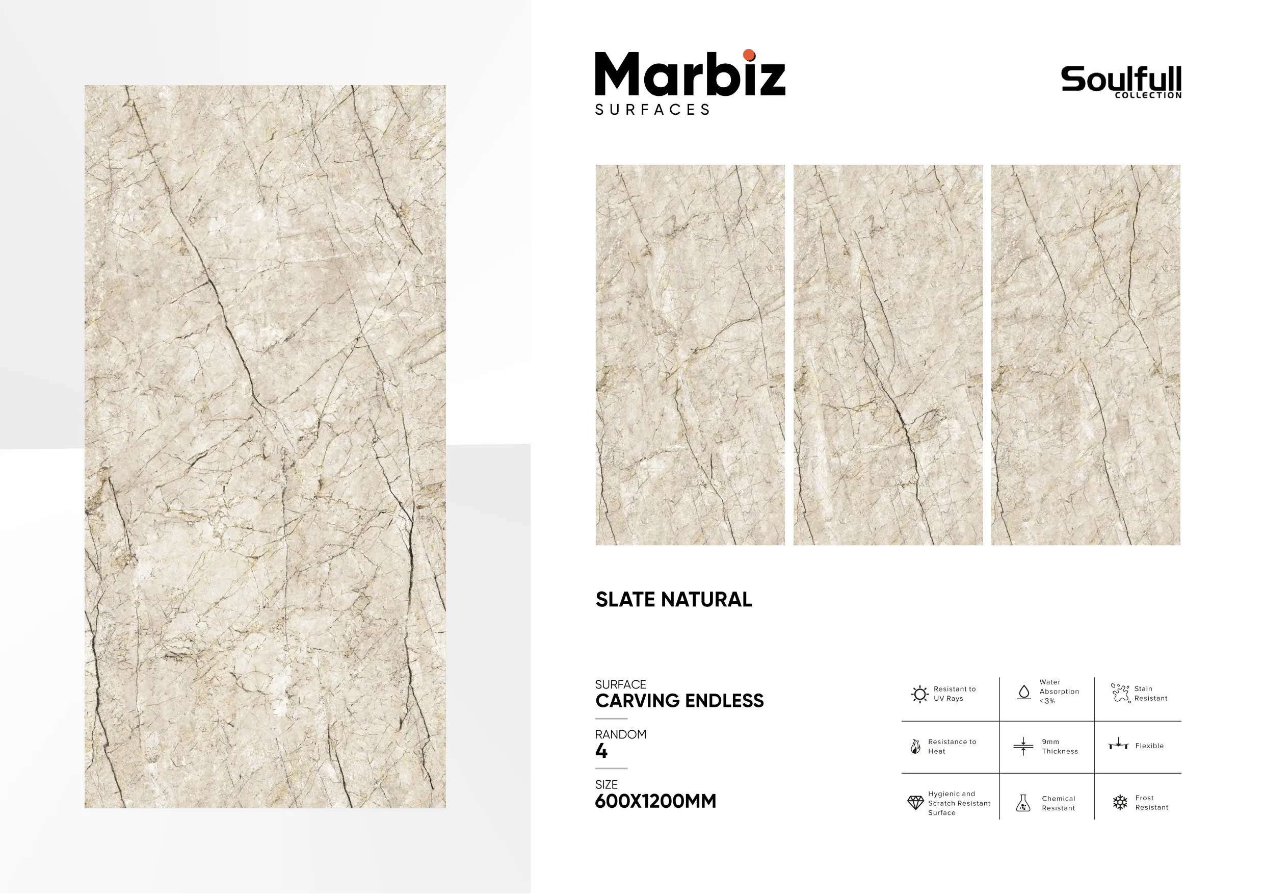 Soulfull 600x1200mm Carving Endless - Design 258 - 600x1200mm Carving