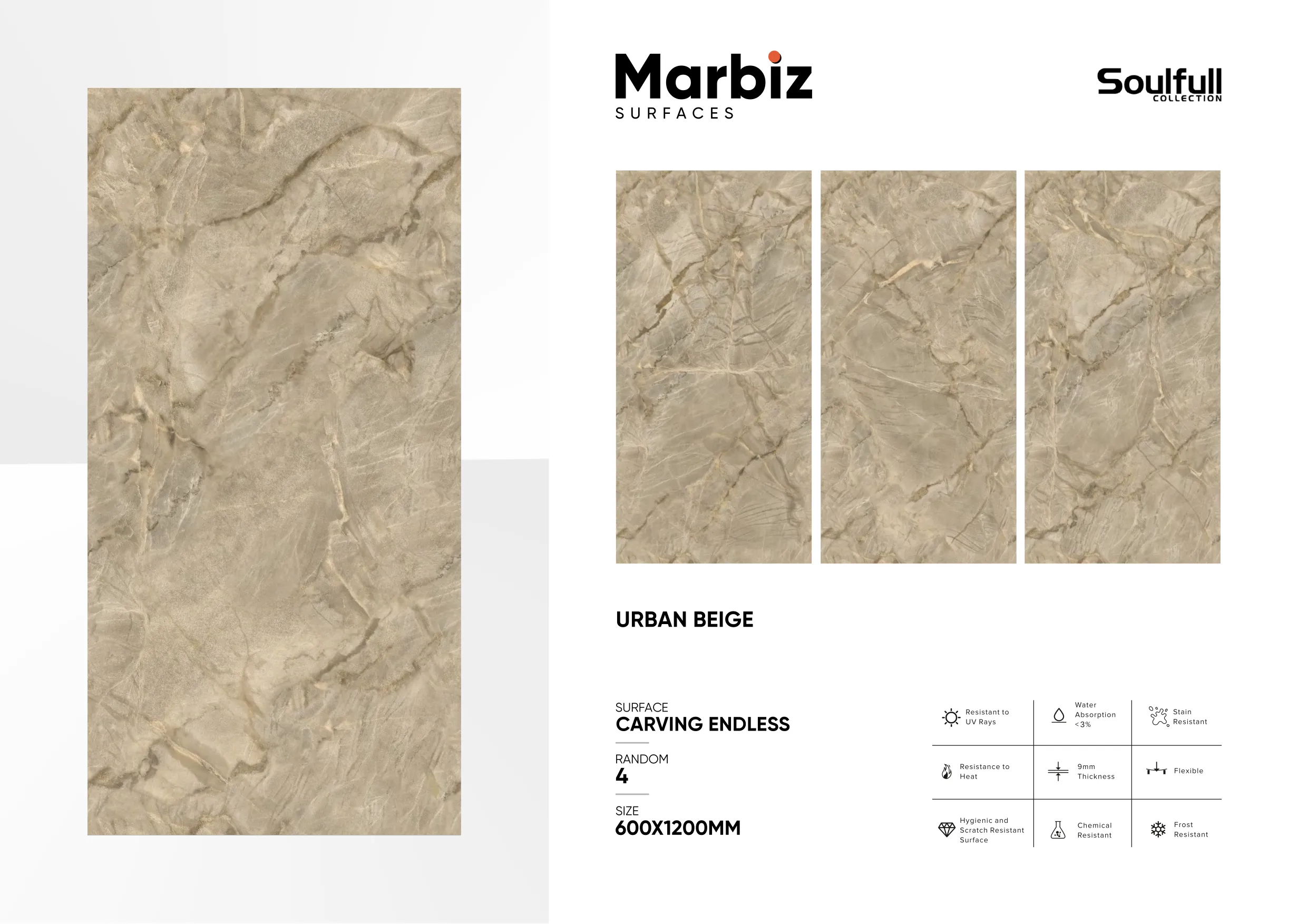 Soulfull 600x1200mm Carving Endless - Design 262 - 600x1200mm Carving