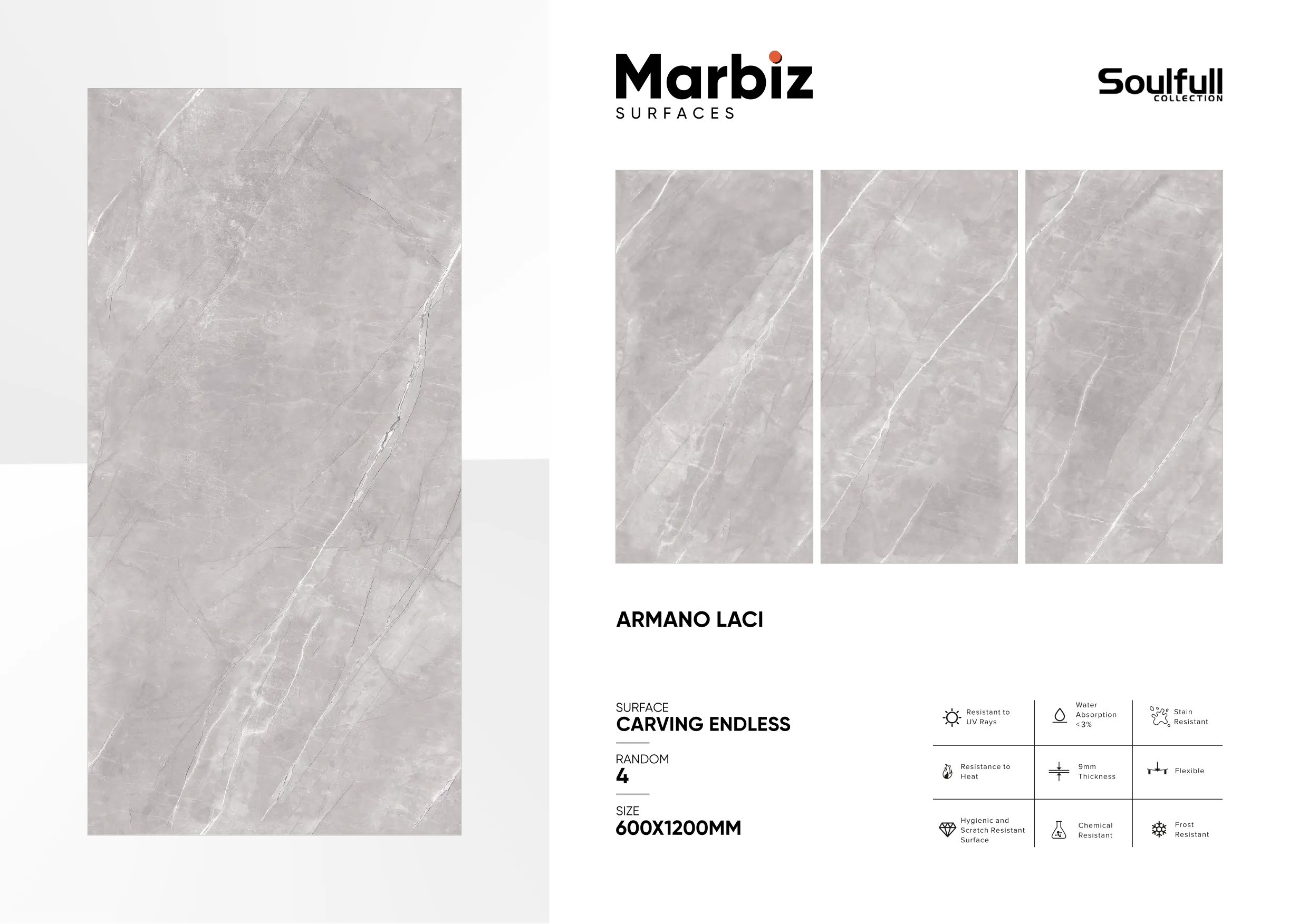 Soulfull 600x1200mm Carving Endless - Design 30 - 600x1200mm Carving